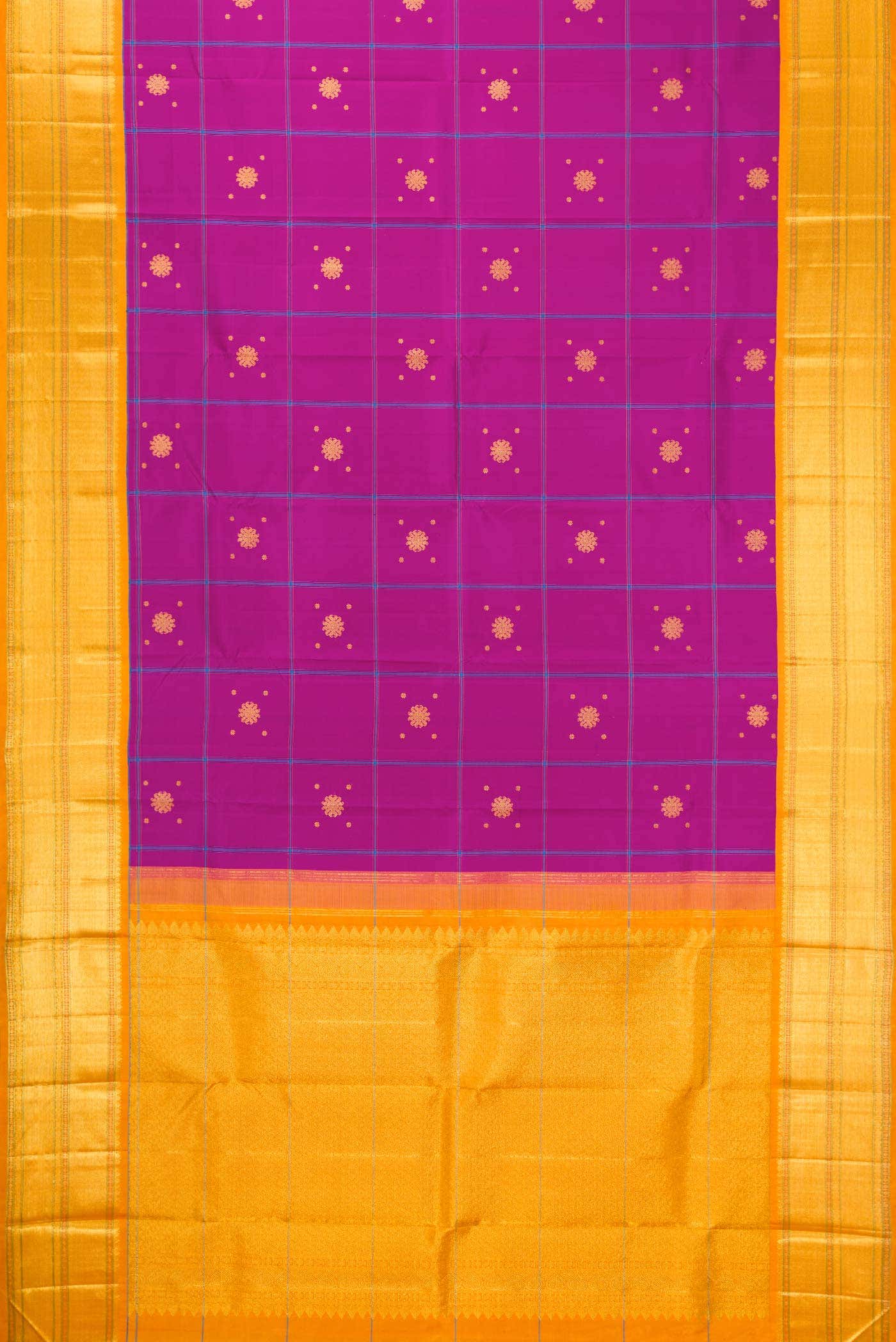 Pure Silk Pure Zari Purple Kanjivaram Saree - Image 4