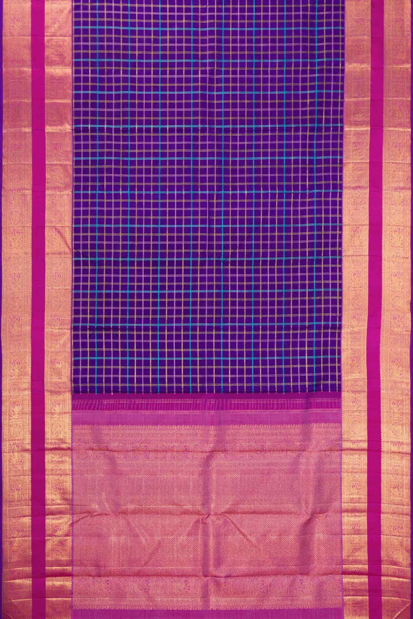 Purple Kanchipuram Silk Saree - Image 4