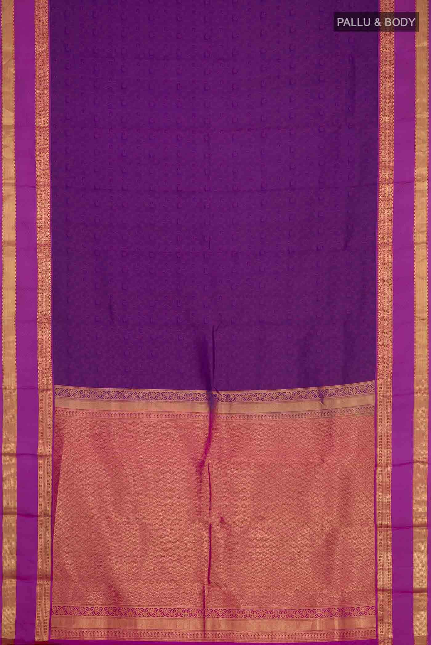 Purple Kanchipuram Silk Saree - Image 4