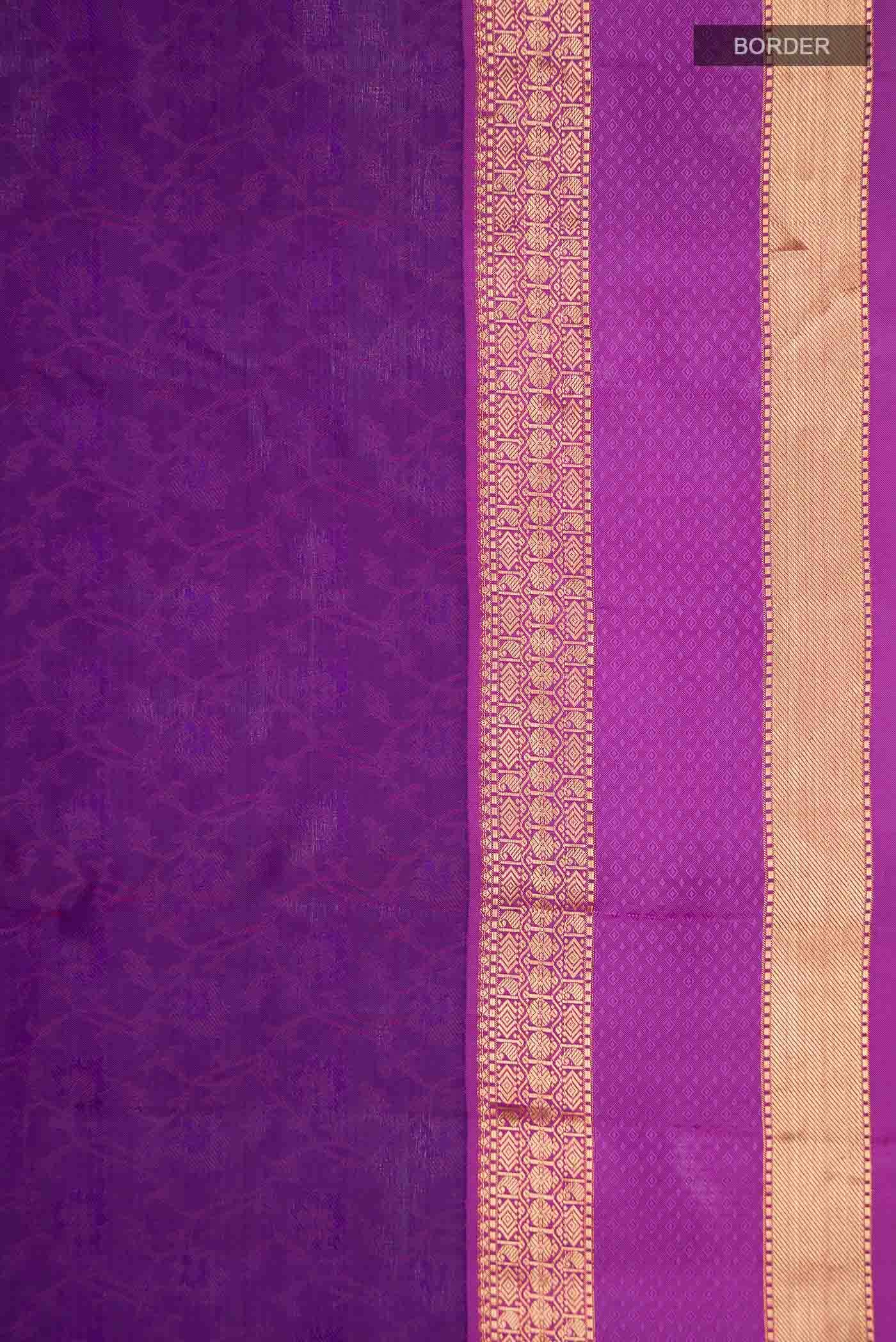 Purple Kanchipuram Silk Saree - Image 5