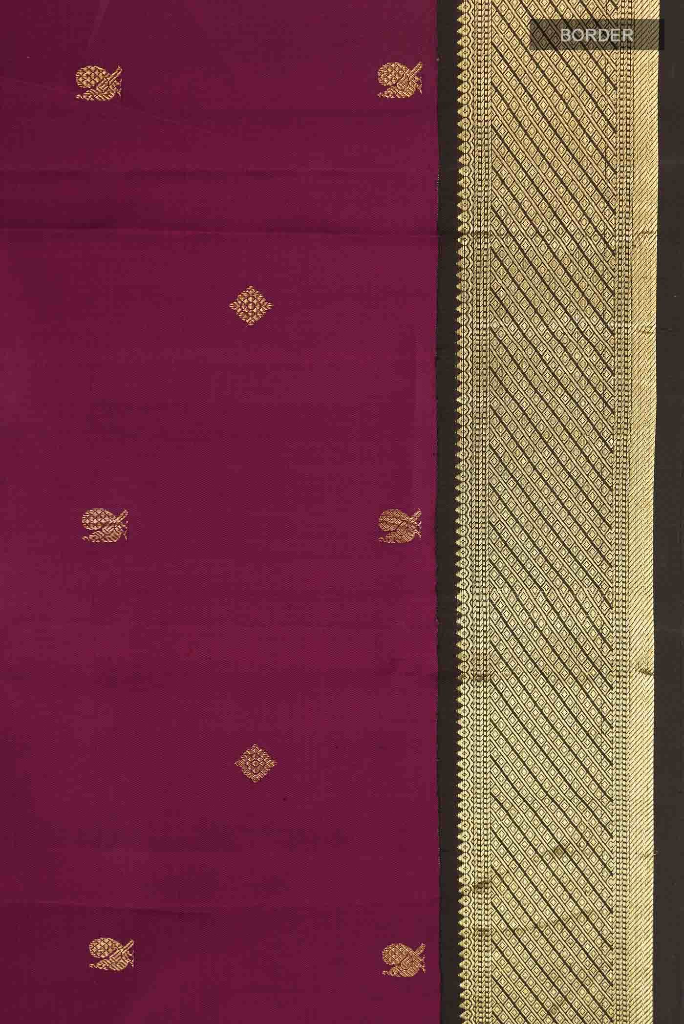 Purple Kanjivaram Silk Saree - Image 5