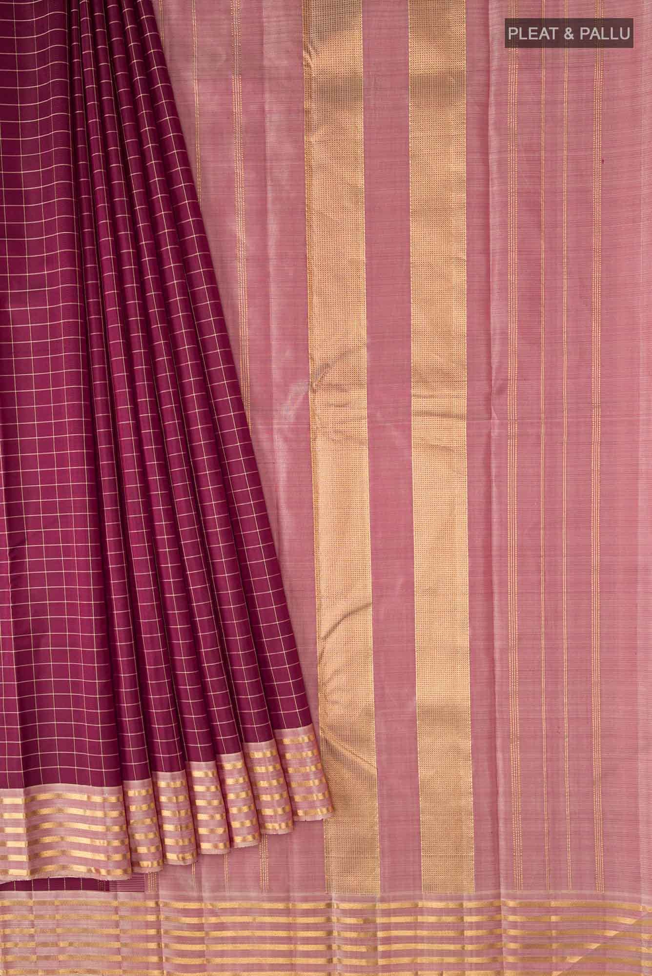 Purple Kanjivaram Silk Saree - Image 2