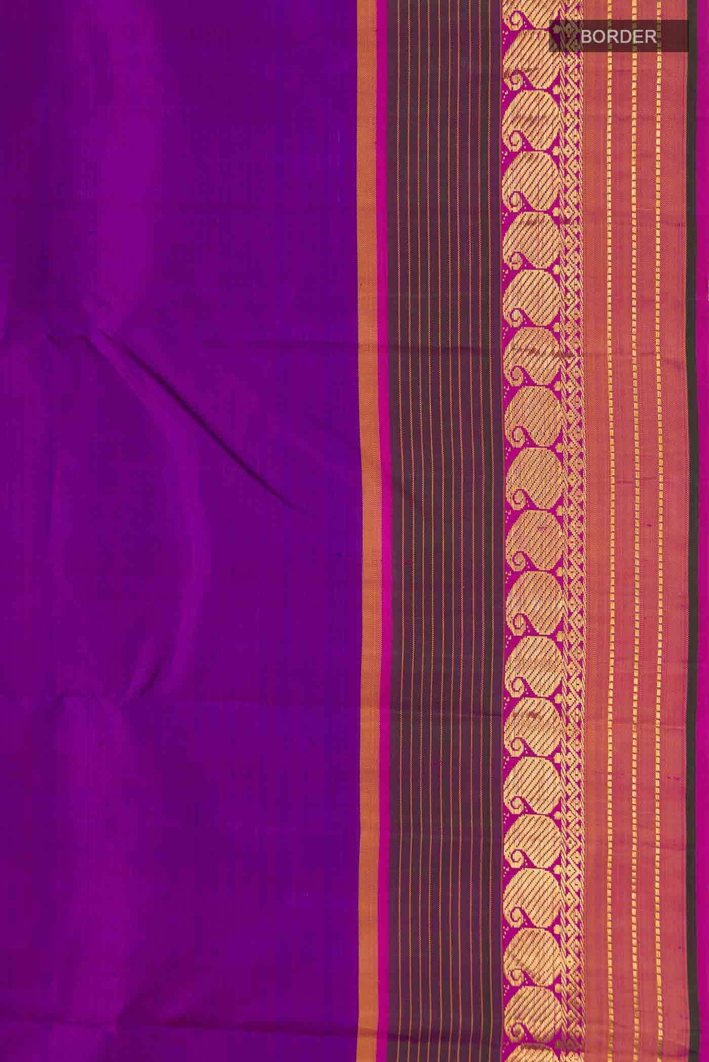 Purple Kanchipuram Silk Saree - Image 5