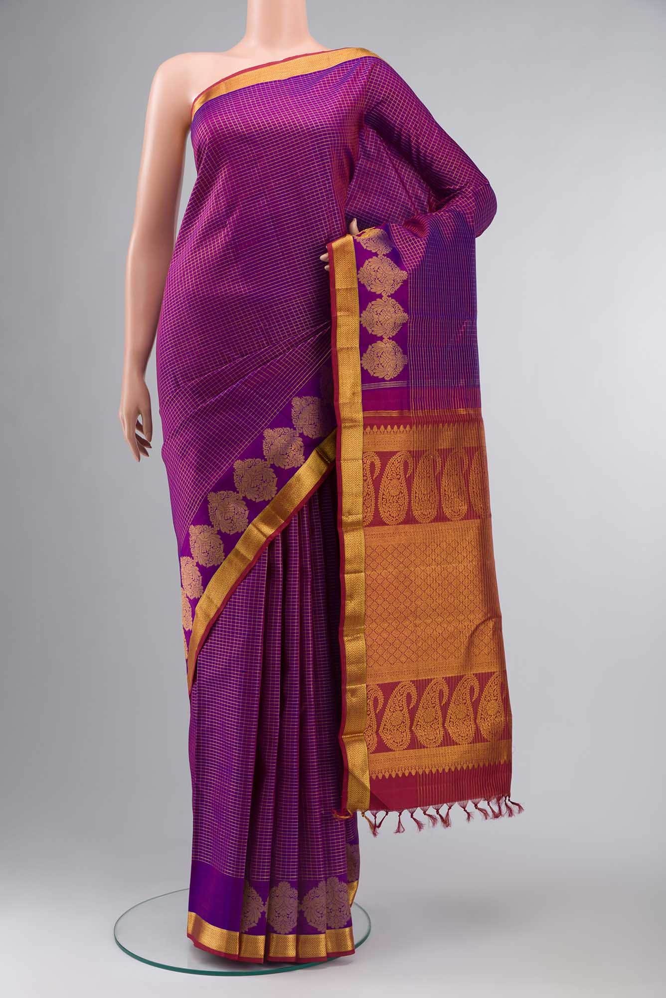 Purple Kanjivaram Silk Saree
