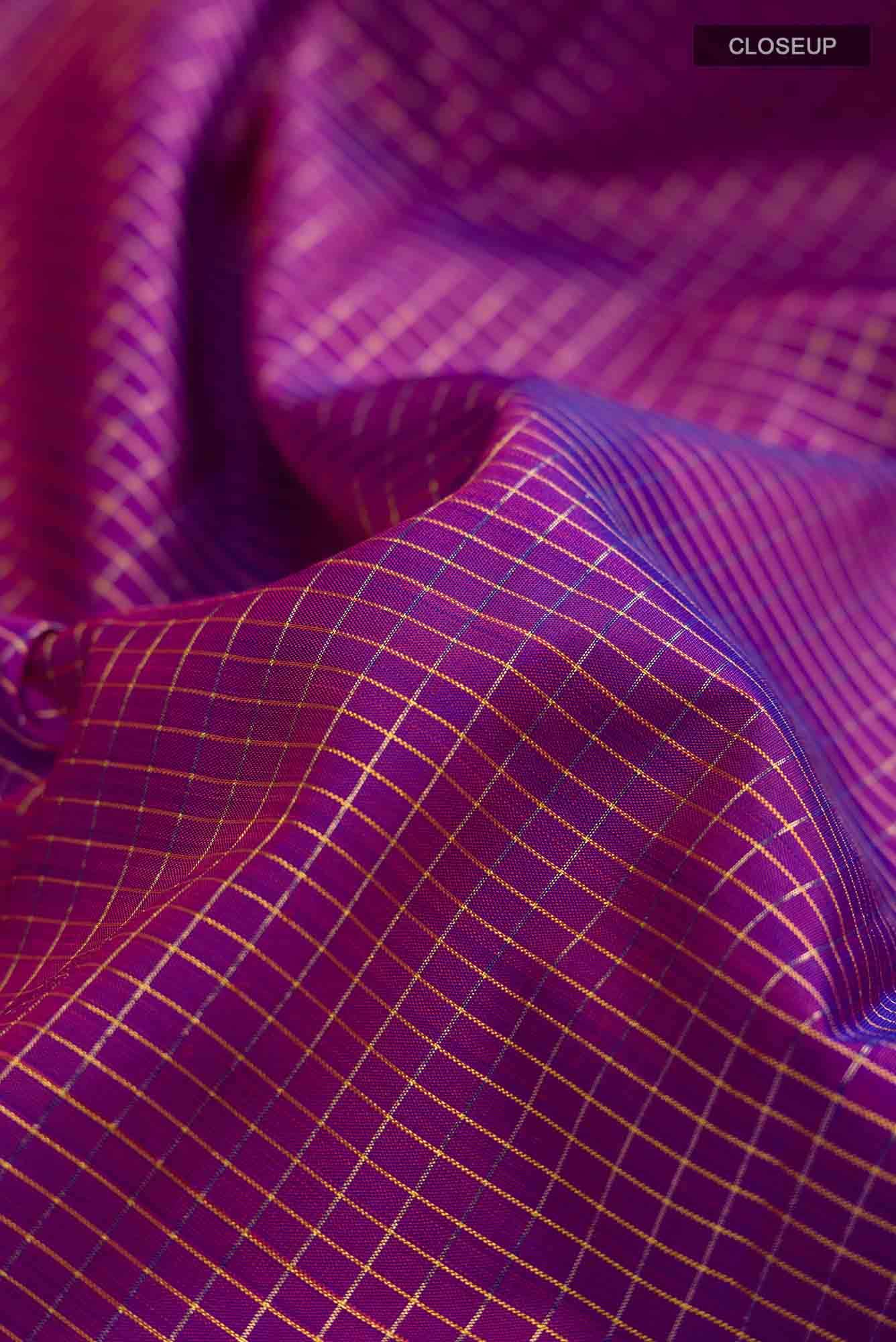 Purple Kanjivaram Silk Saree - Image 3
