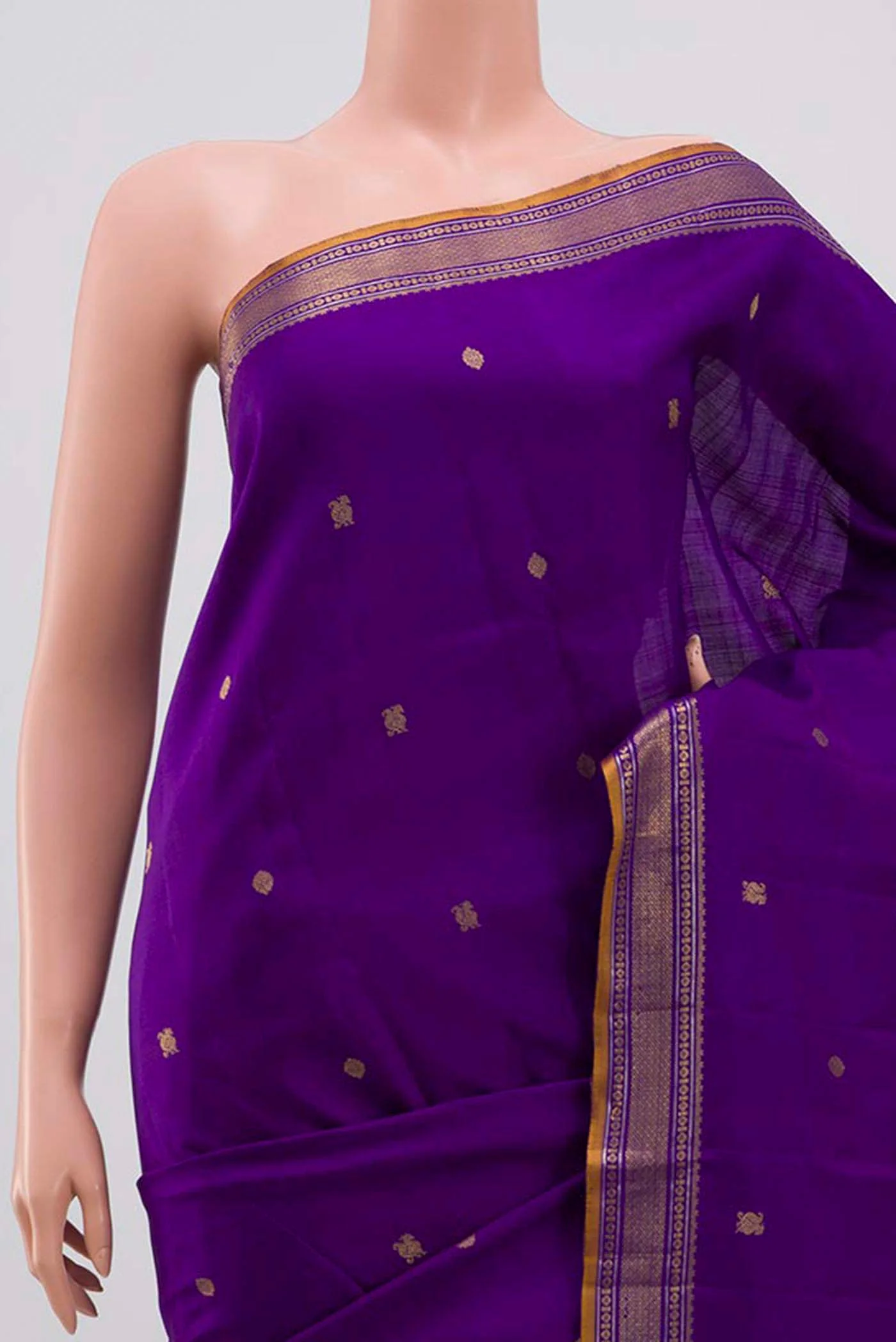 Purple Kanjivaram Silk Saree - Image 2