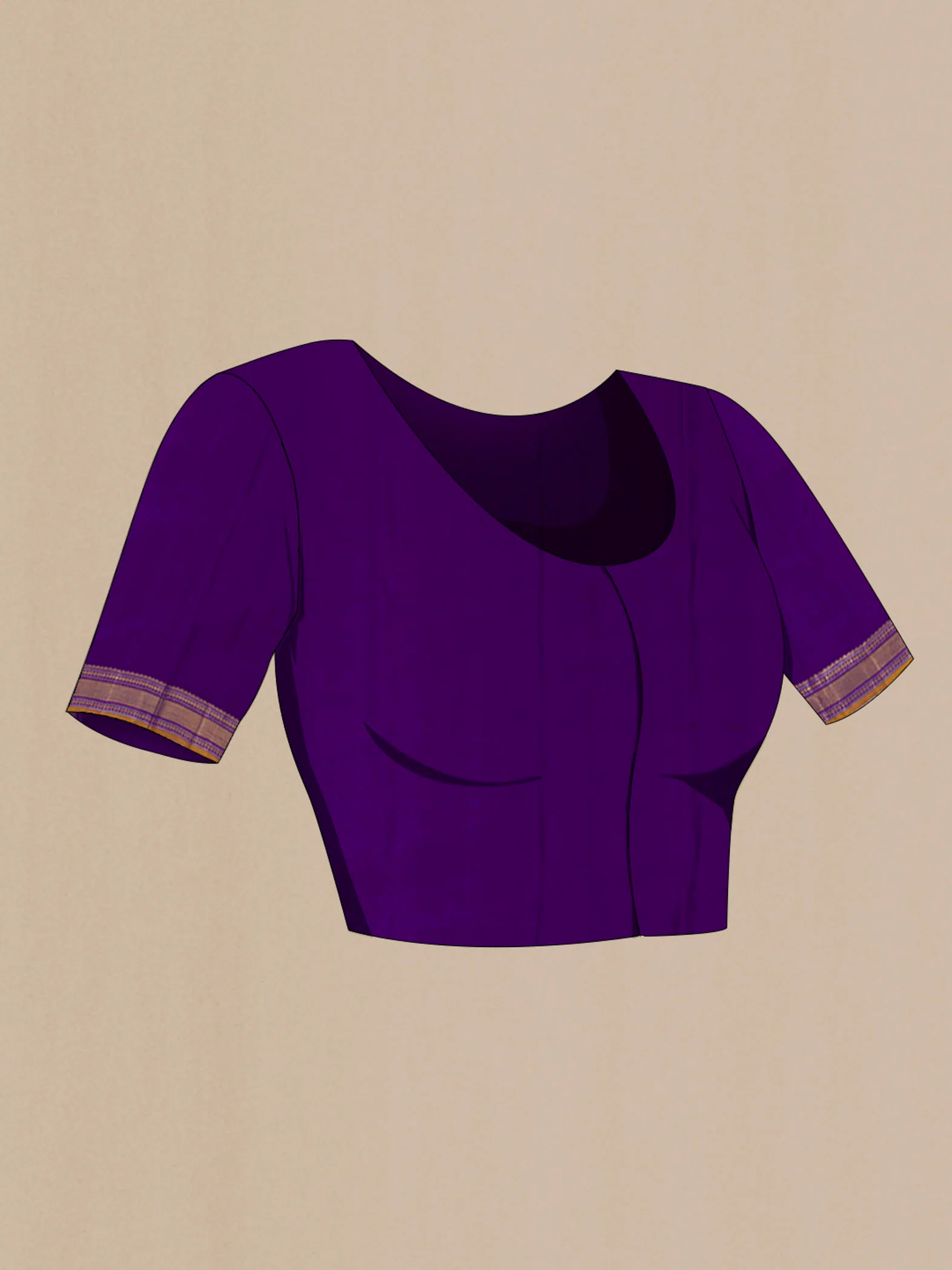 Purple Kanjivaram Silk Saree - Image 4