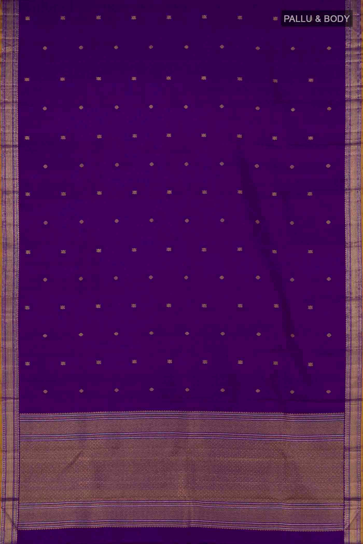 Purple Kanjivaram Silk Saree - Image 5
