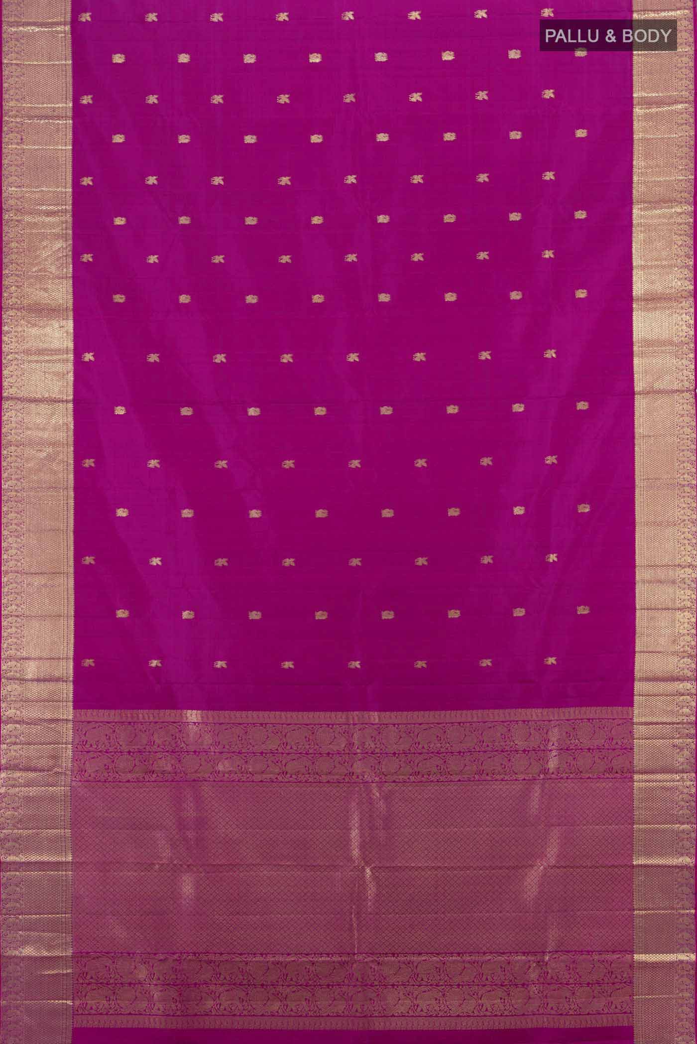 Magenta Kanjivaram Silk Saree - Image 5