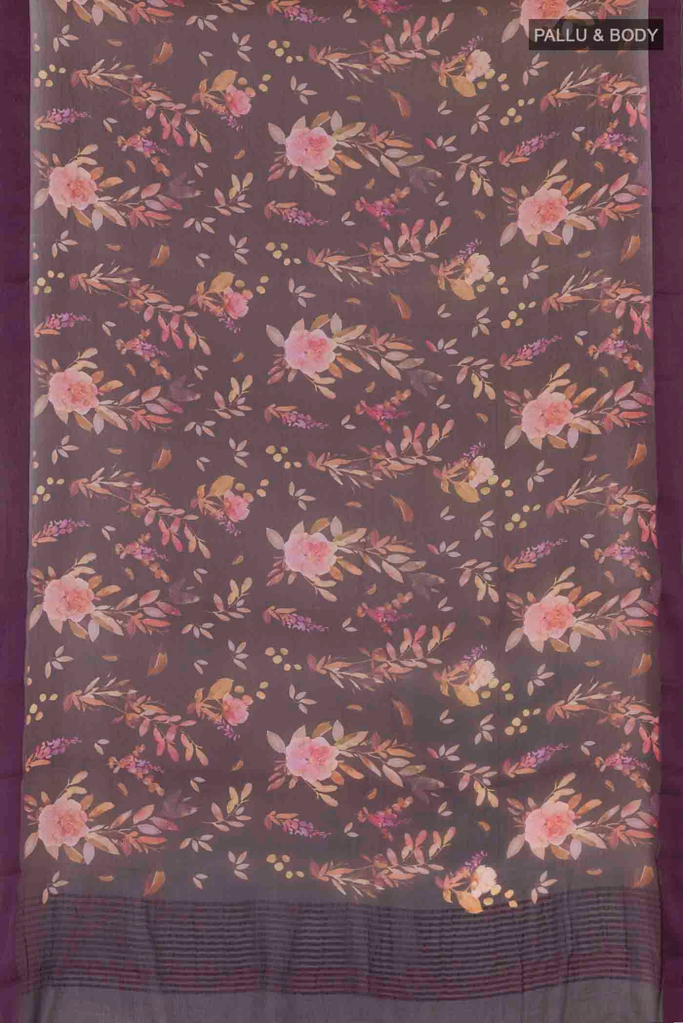Purple Mysore Chiffon Saree - Image 3