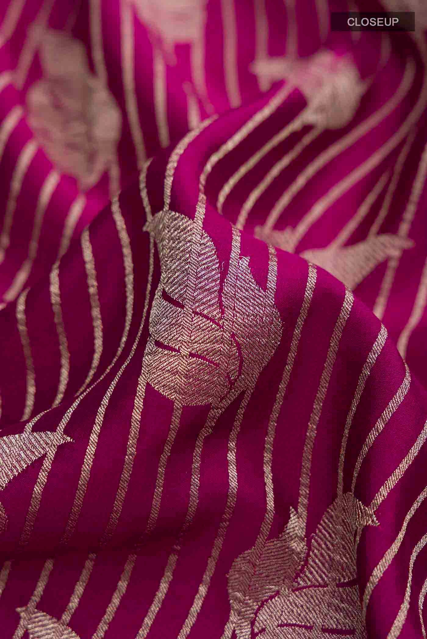 Purple Mysore Crepe Saree - Image 2