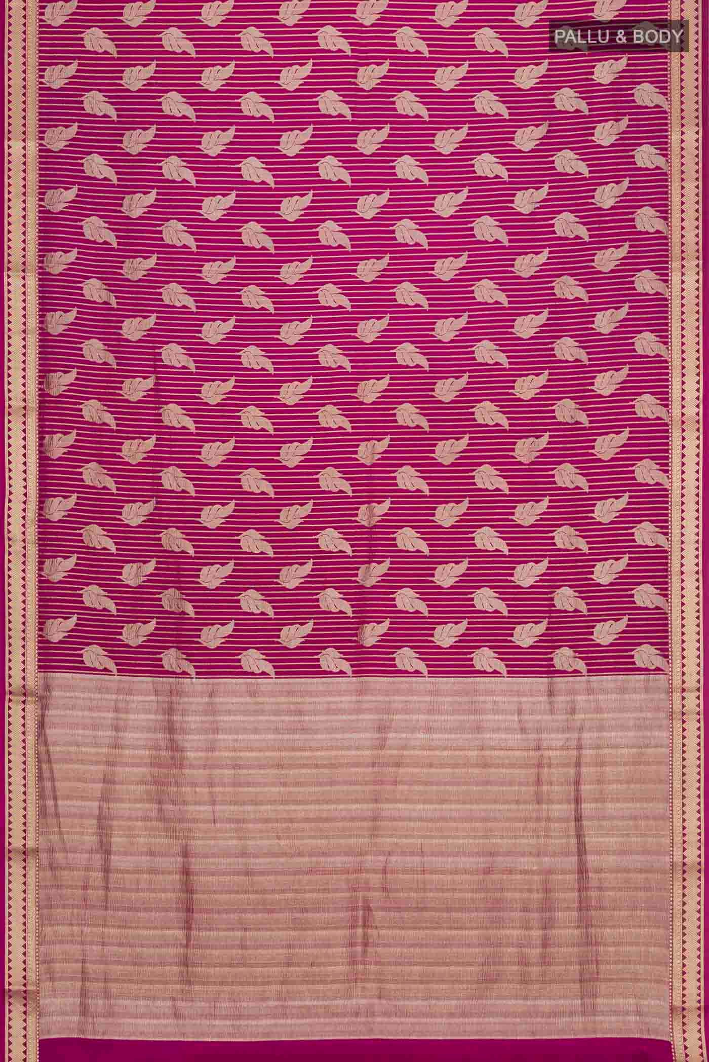 Purple Mysore Crepe Saree - Image 6