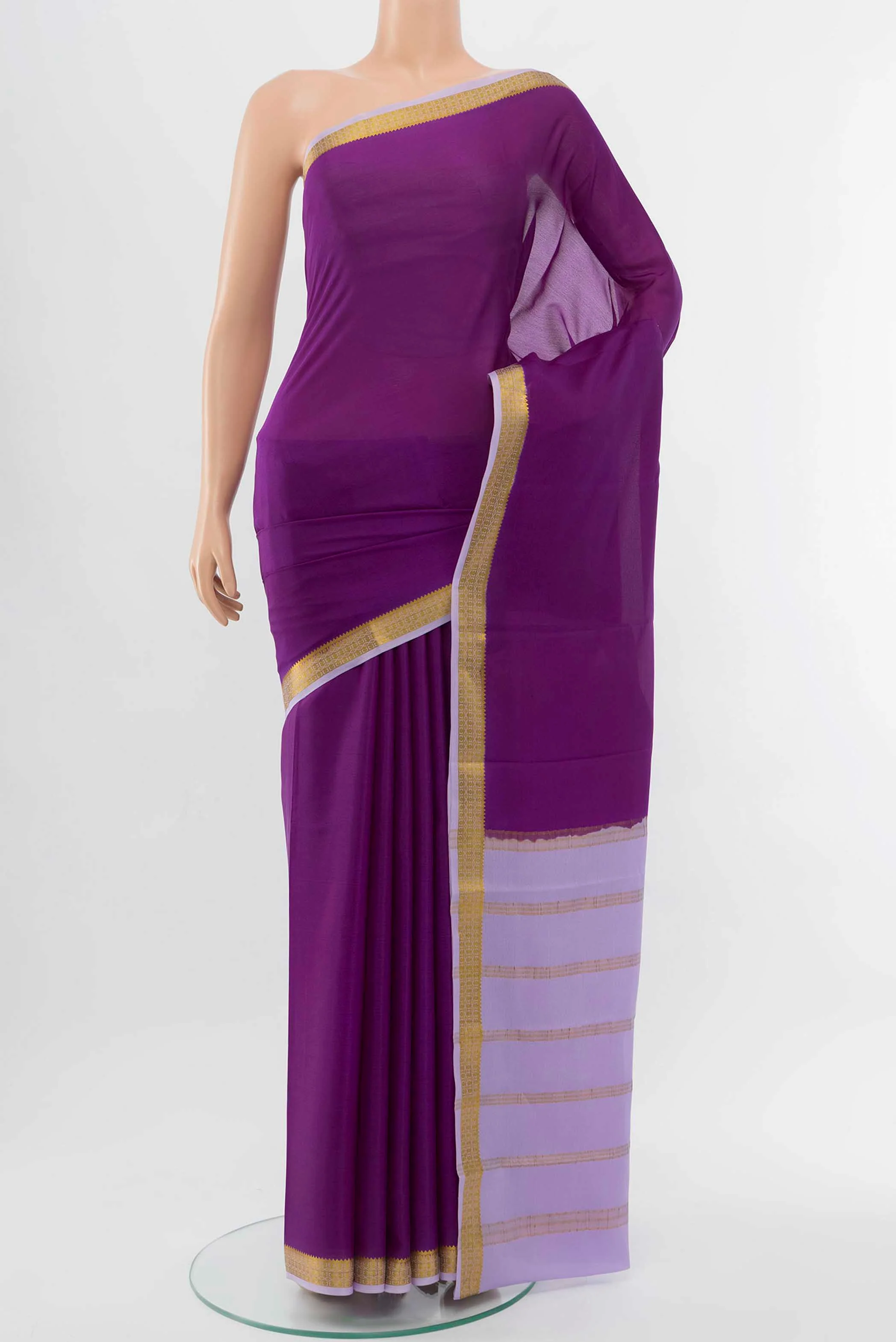 Violet Mysore Crepe Saree