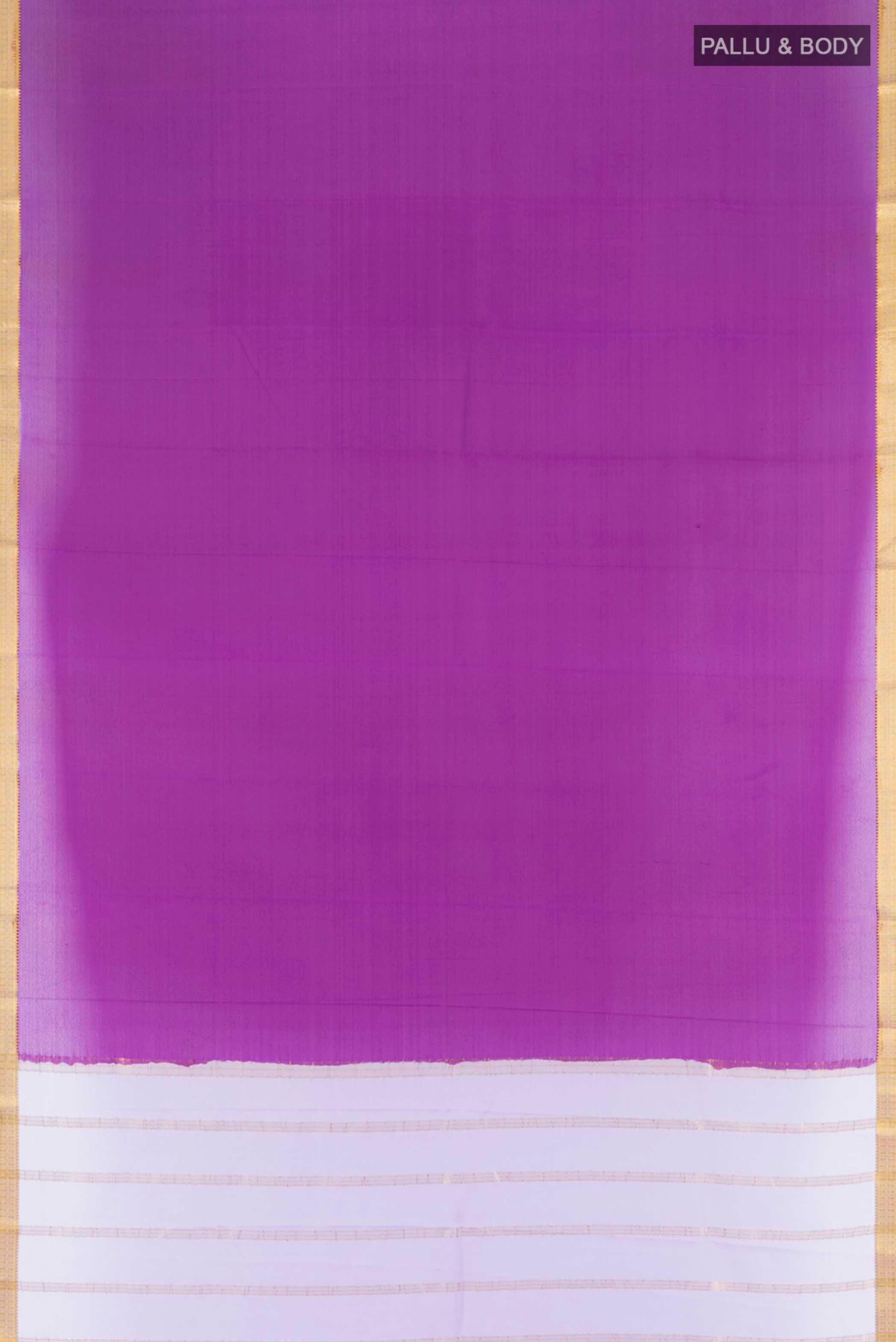 Violet Mysore Crepe Saree - Image 5