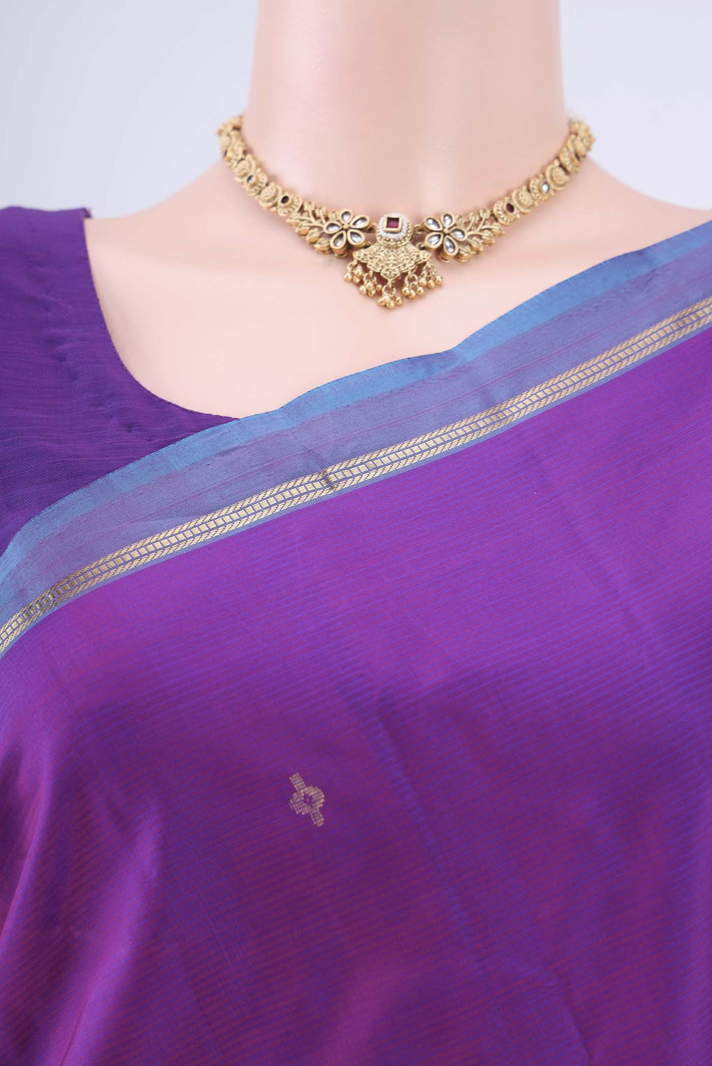 Purple Nangavalli Silk [ Salem ] Saree - Image 2