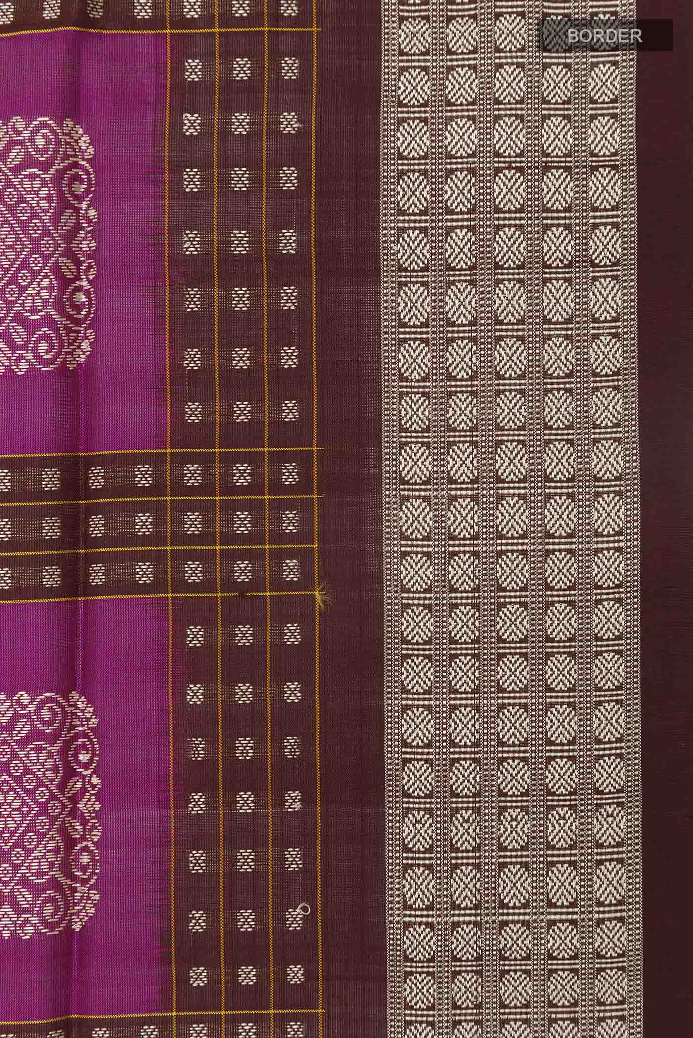 Purple Orissa Silk Saree - Image 3