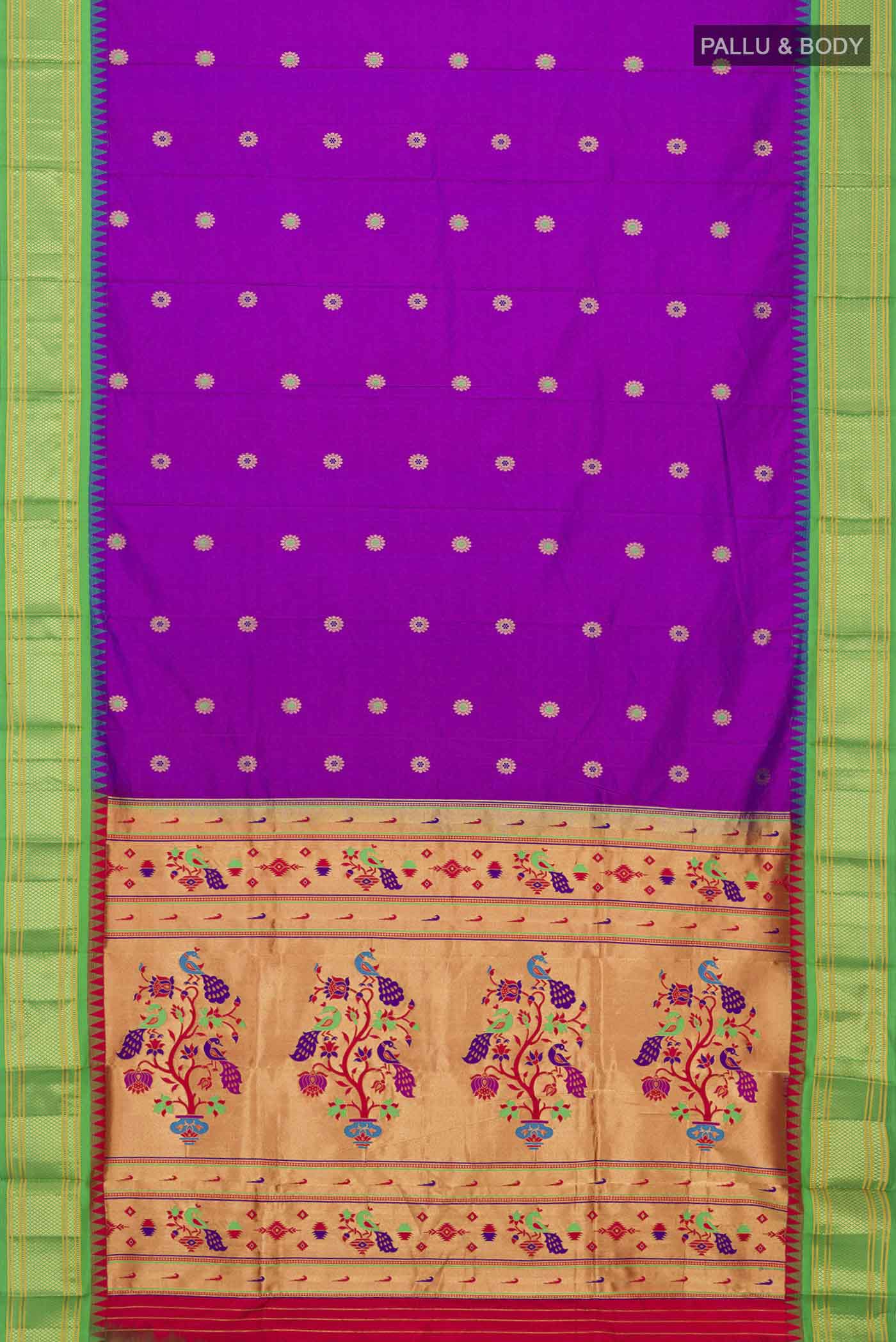 Purple Paithani Silk Saree - Image 5