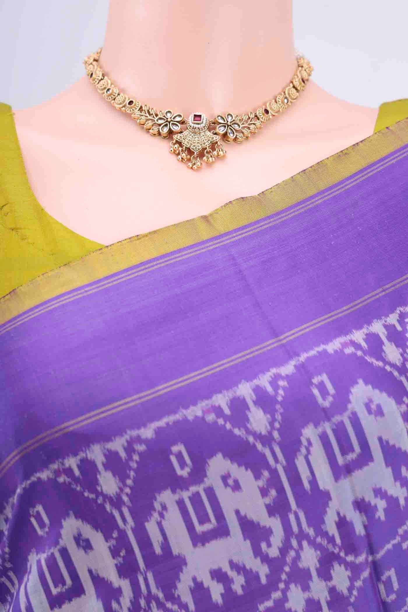 Purple Pochampally Saree - Image 2