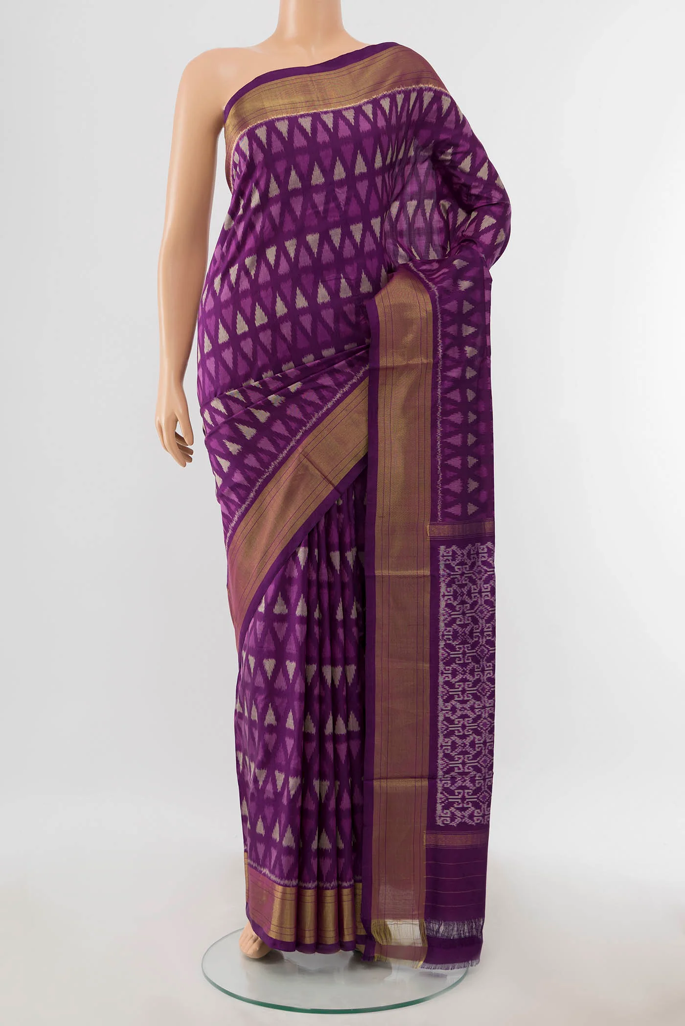 Violet Pochampally Silk Saree