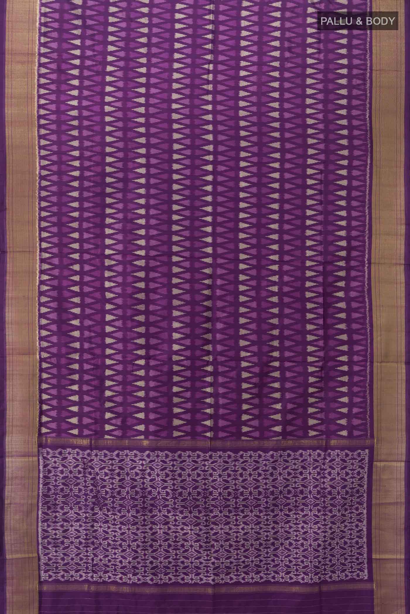 Violet Pochampally Silk Saree - Image 5