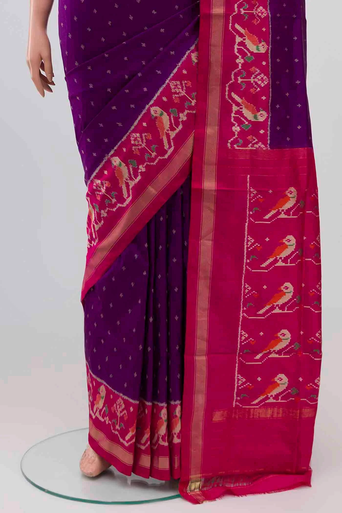 Purple Pochampally Silk Saree - Image 3
