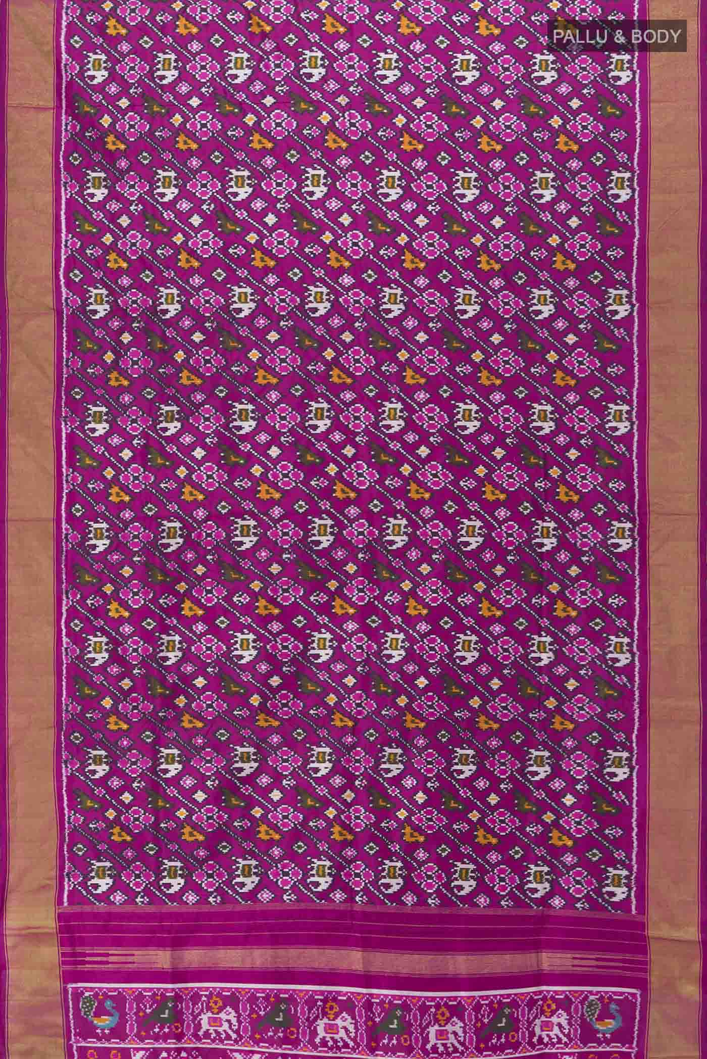 Purple Pochampally Silk Saree - Image 5