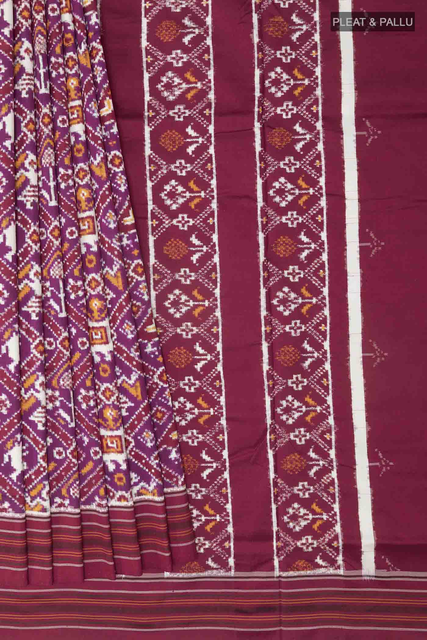 Purple Pochampally Silk Saree - Image 4
