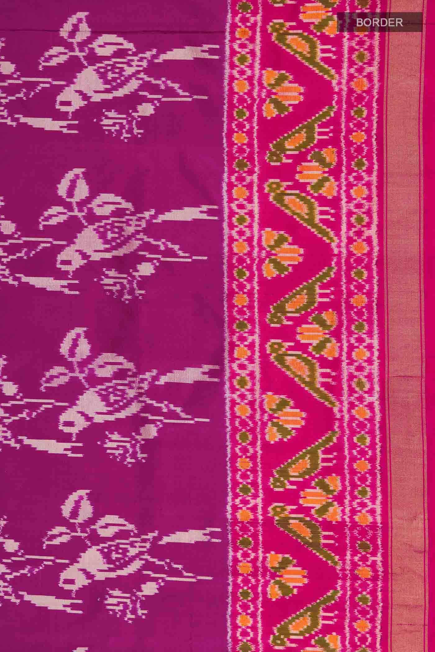 Purple Pochampally Silk Saree - Image 5