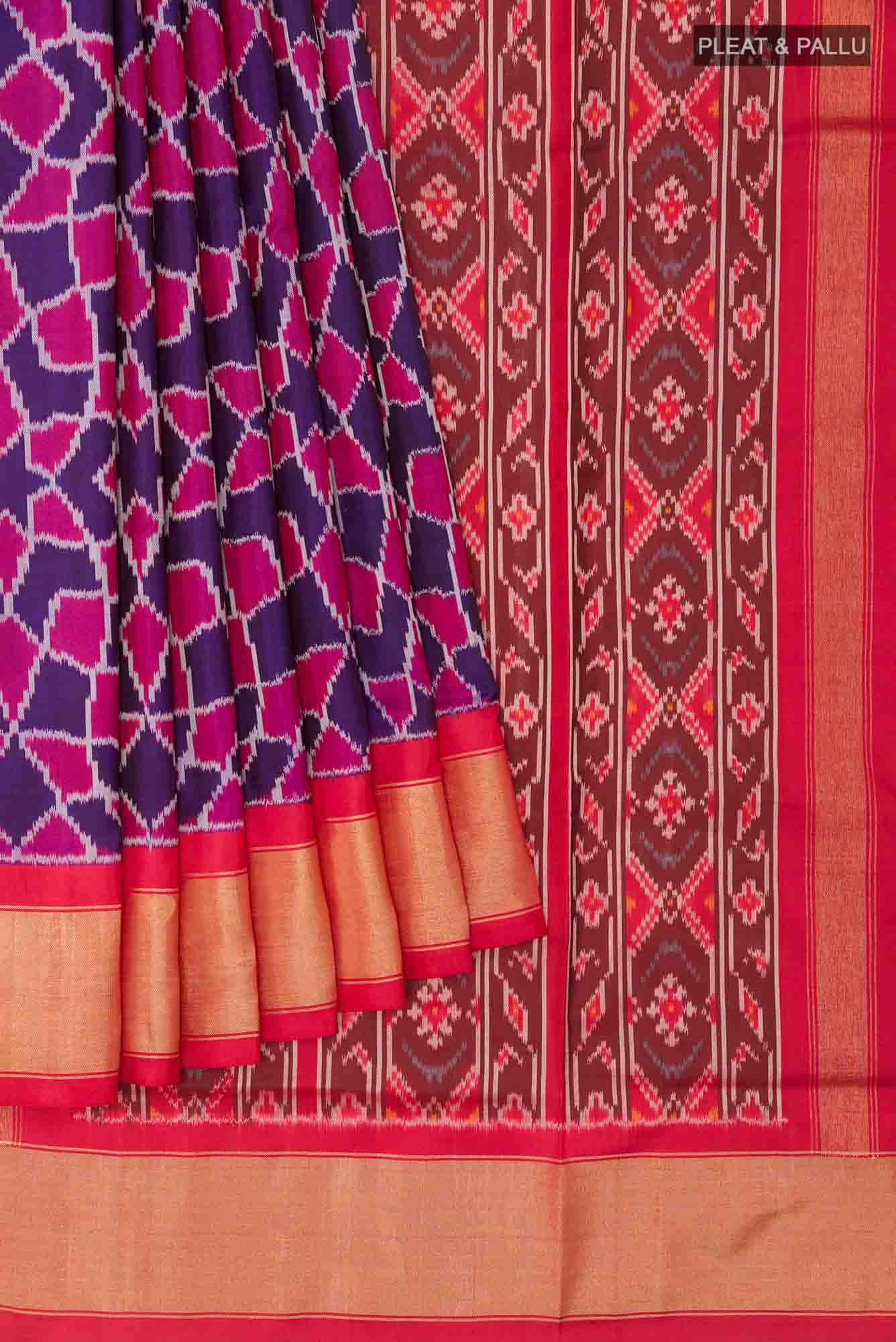 Purple Pochampally Silk Saree - Image 2