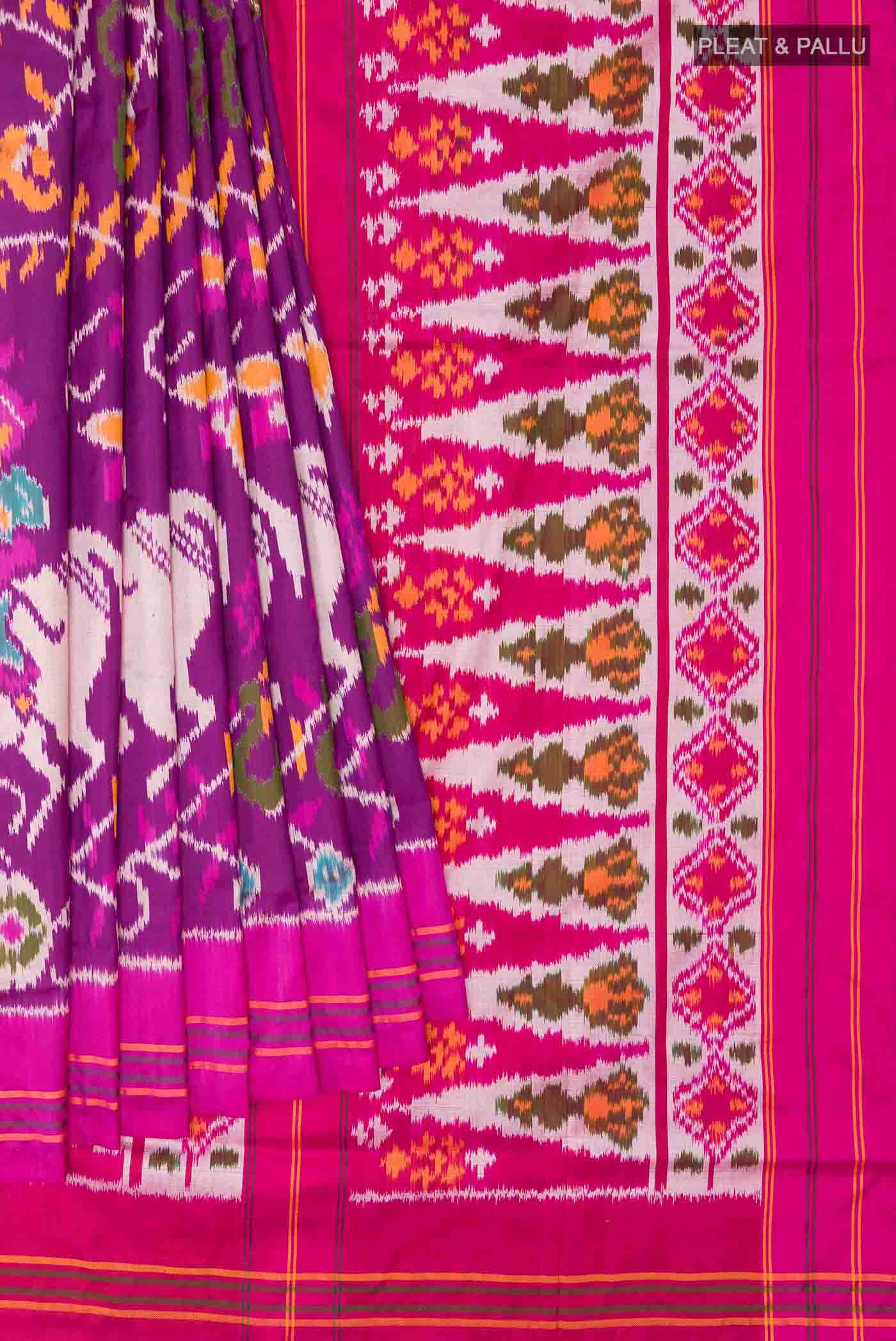 Purple Pochampally Silk Saree - Image 2