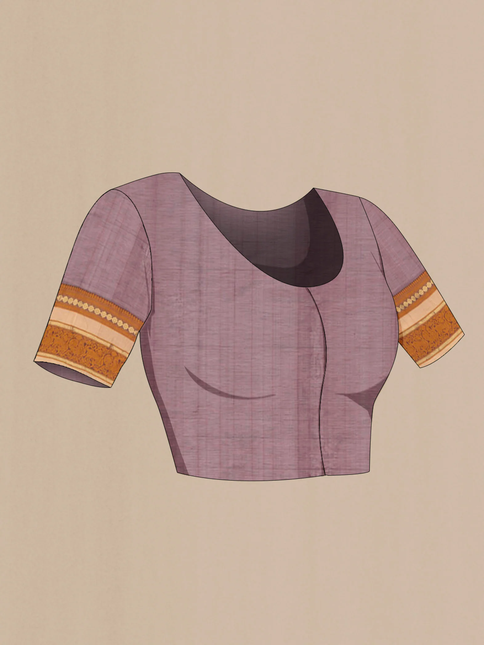 Purple Silk Cotton Saree - Image 4