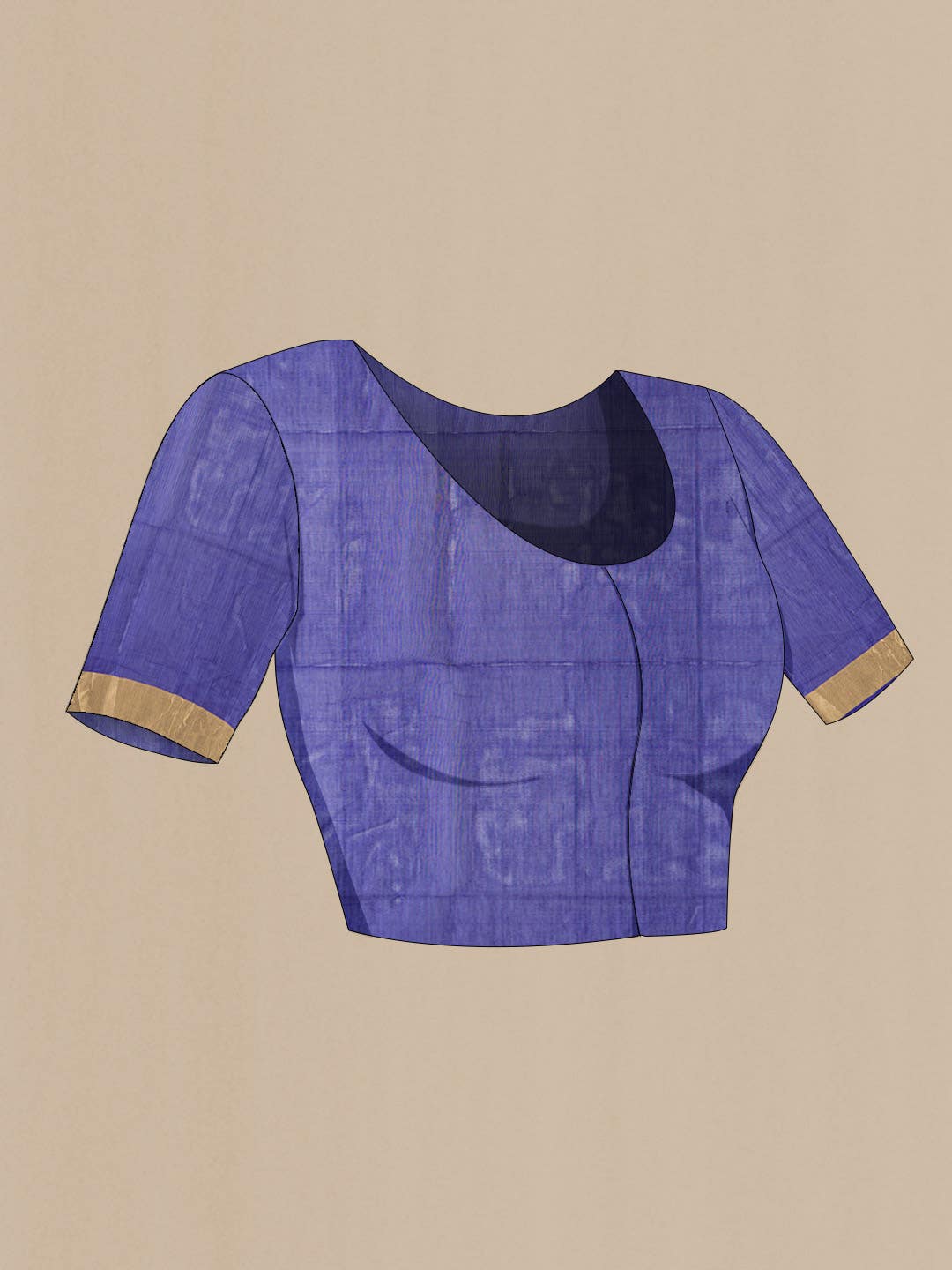 Purple Silk Cotton Saree - Image 3