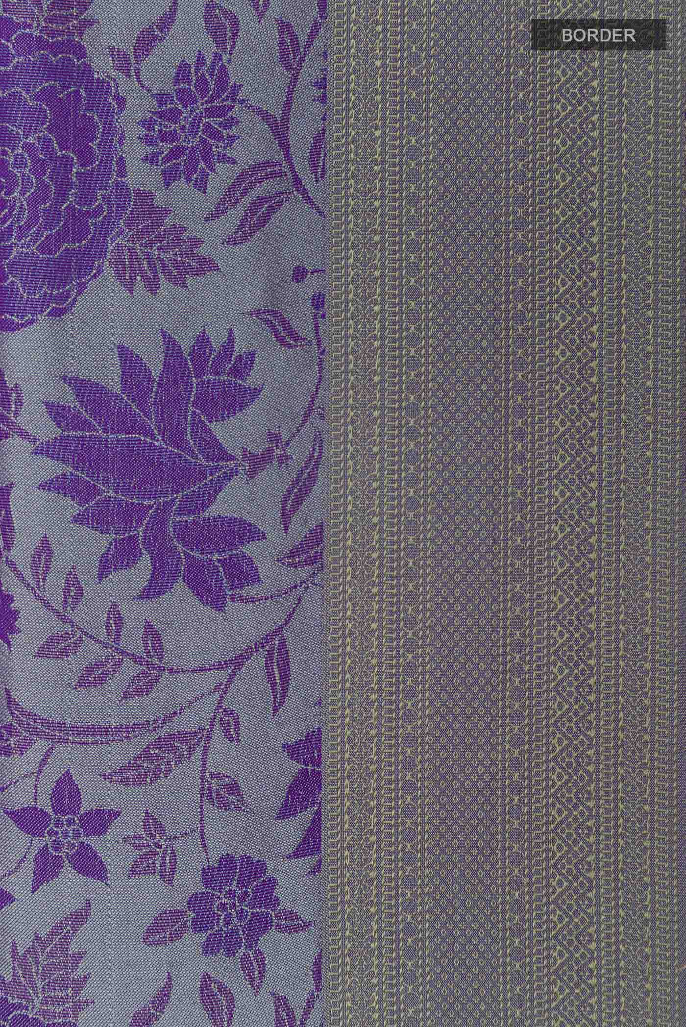 Purple Soft Silk Saree - Image 3