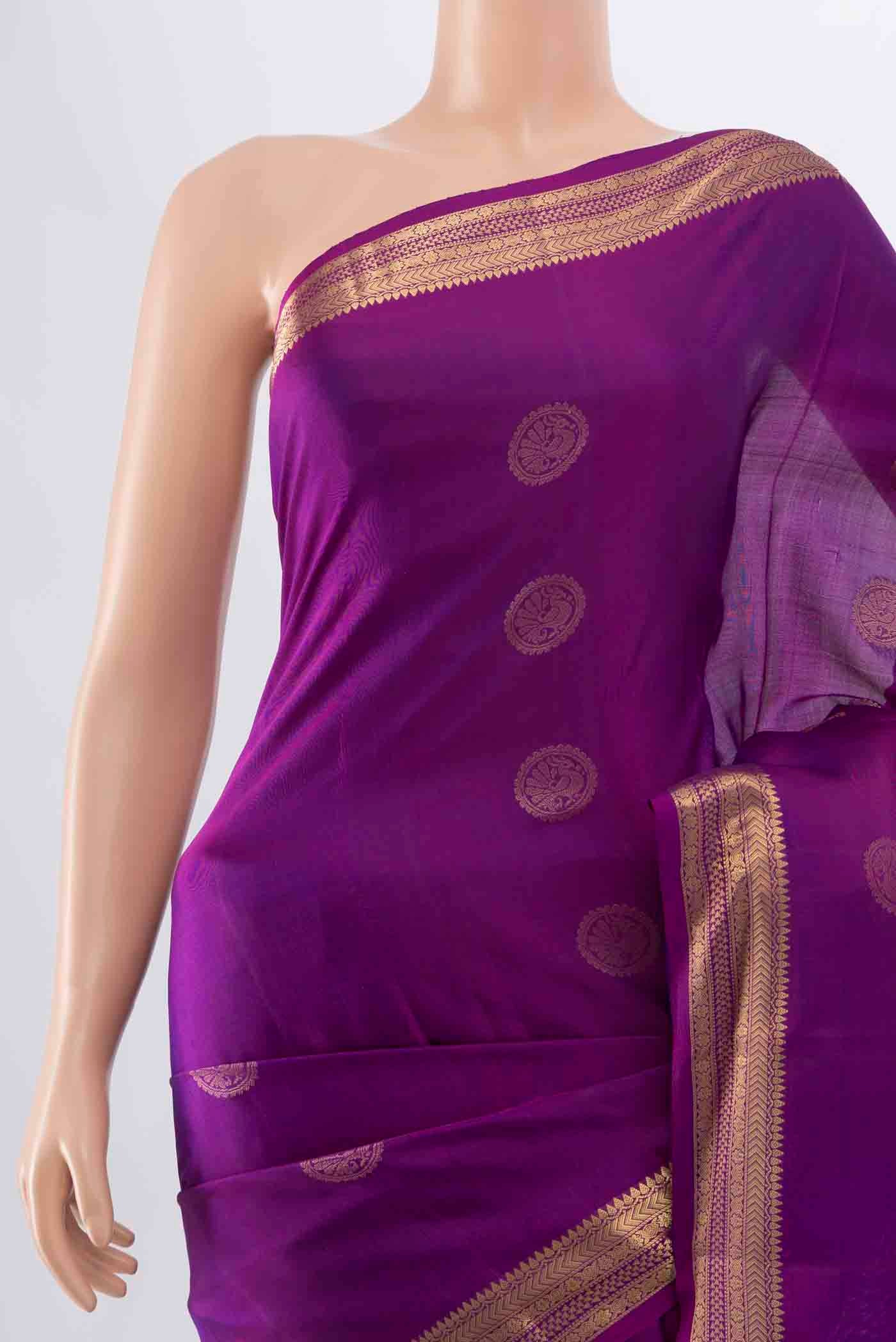 Purple Soft Silk Saree - Image 2