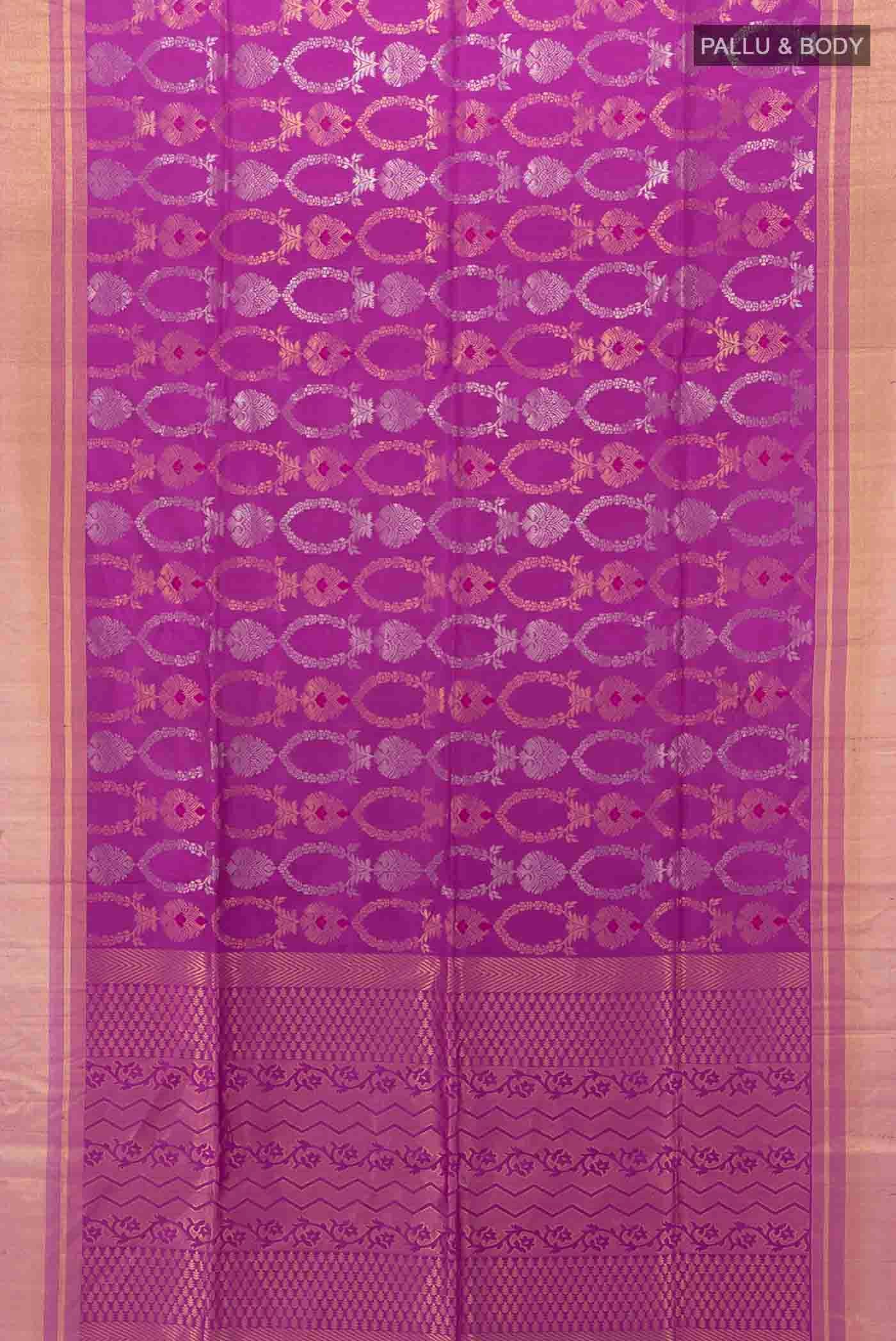 Purple Soft Silk Saree - Image 5