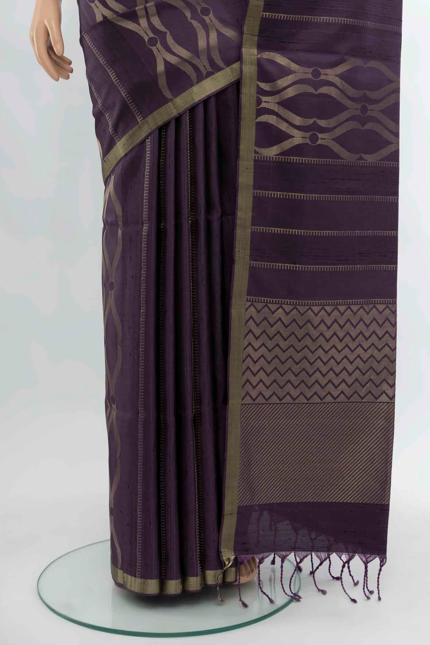 Violet Soft Silk Saree - Image 3