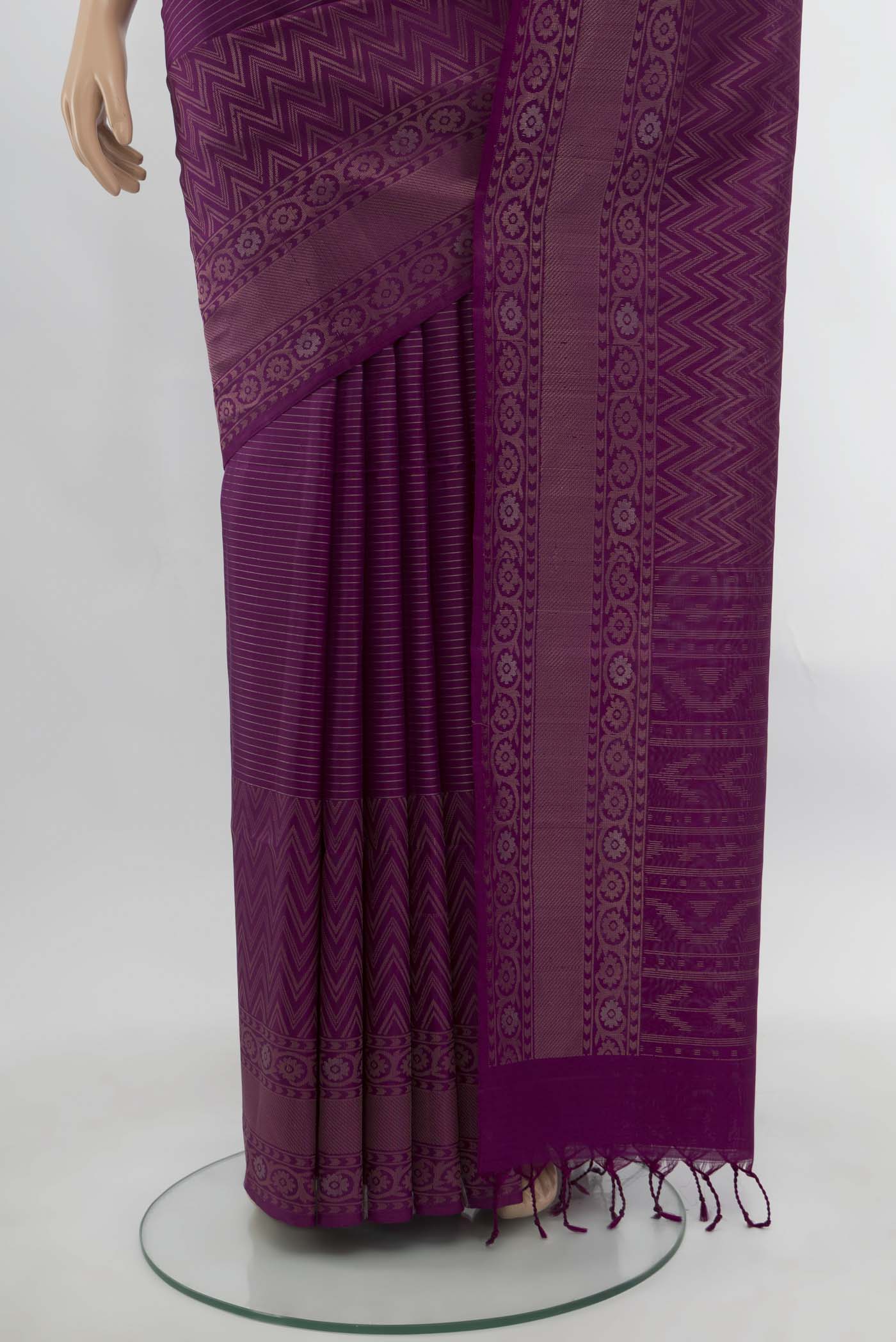 Purple Soft Silk Saree - Image 3