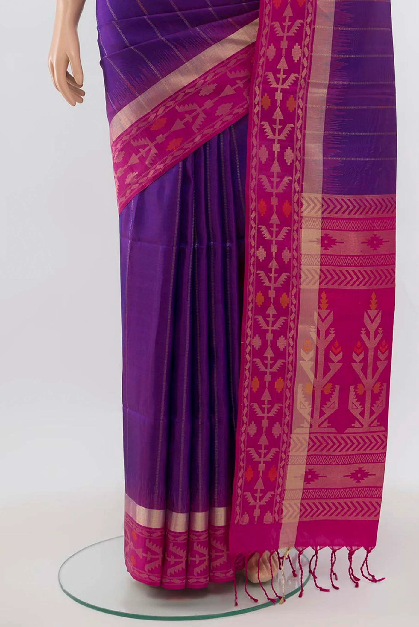 Violet Soft Silk Saree - Image 3