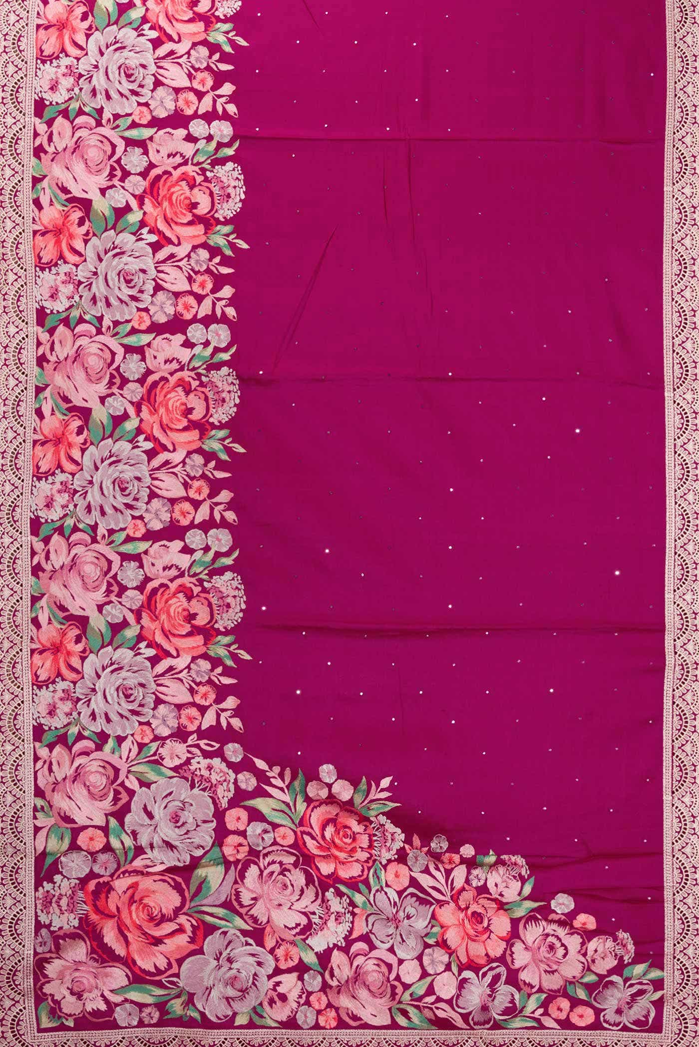 Purple Tussar Silk Saree - Image 4