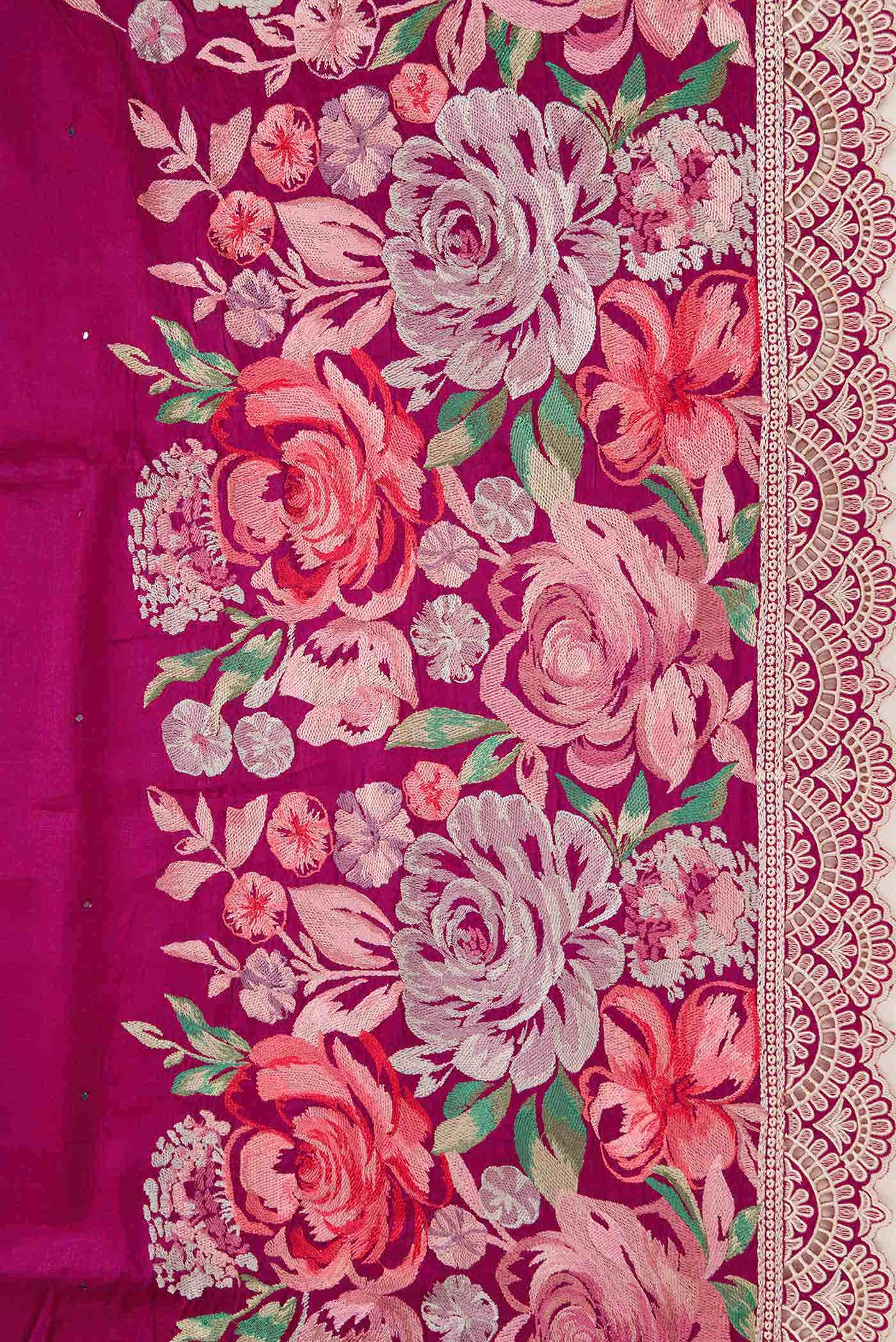 Purple Tussar Silk Saree - Image 5