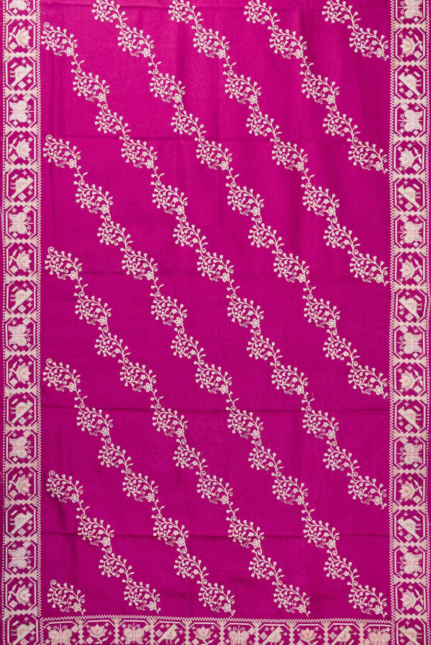 Purple Tussar Silk Saree - Image 4