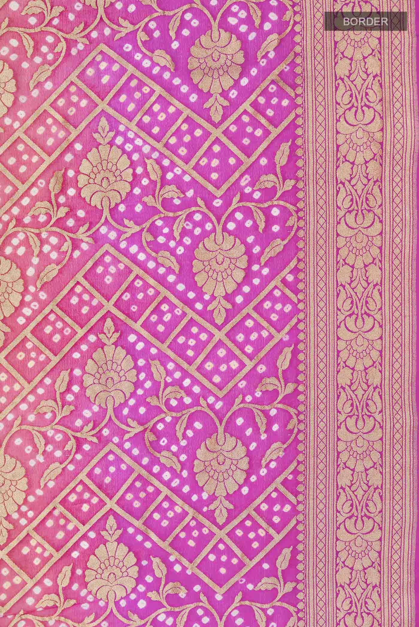 Rani Pink Banarasi Georgette Saree - Image 3