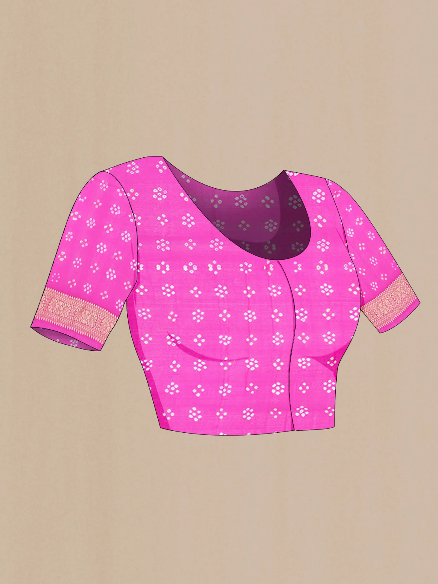 Rani Pink Banarasi Georgette Saree - Image 5