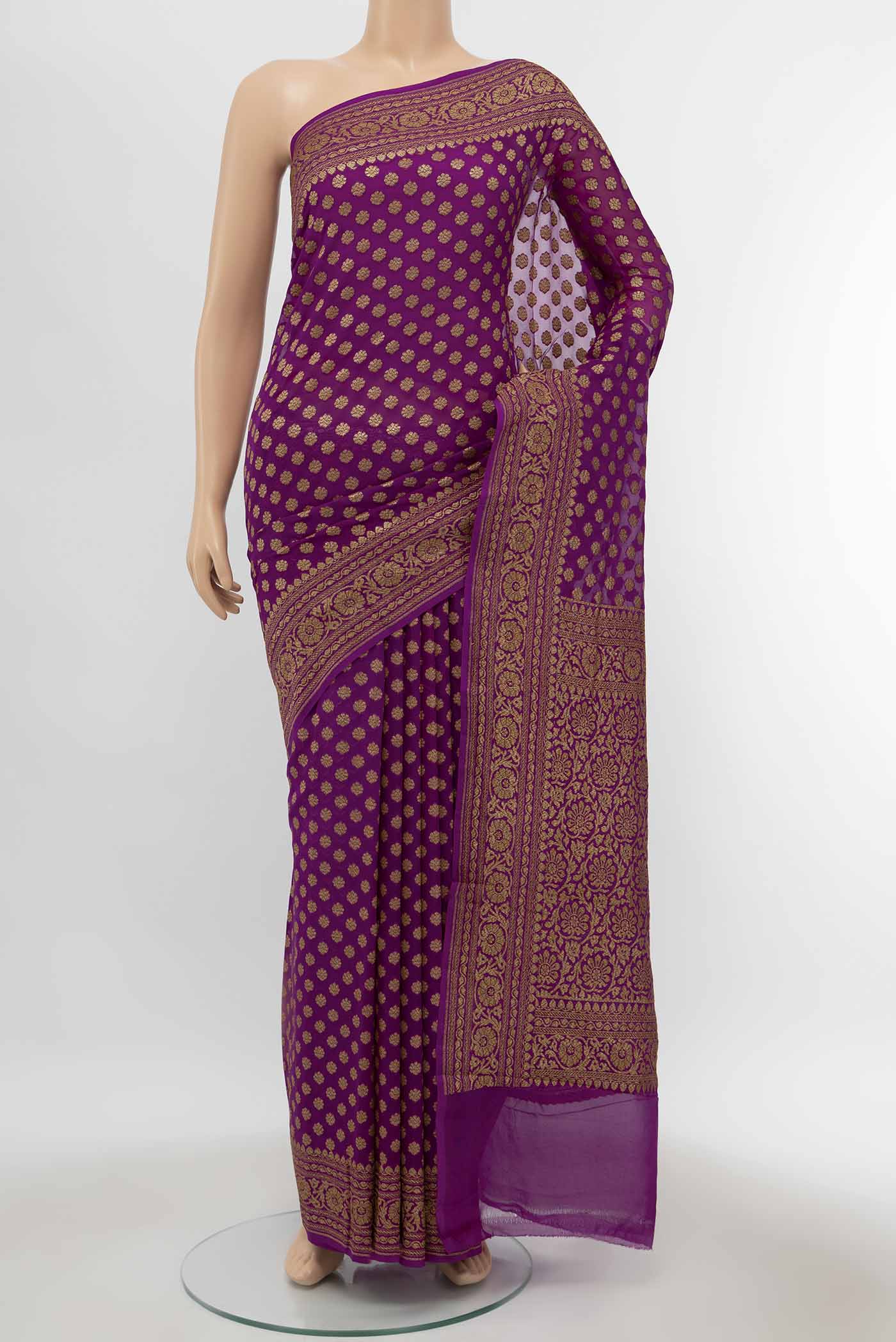 Rani Pink Banarasi Georgette Saree