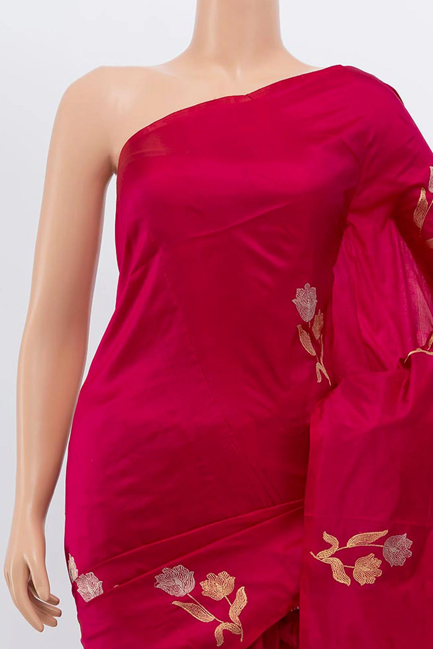 Rani Pink Banarasi Katan Silk Saree - Image 2