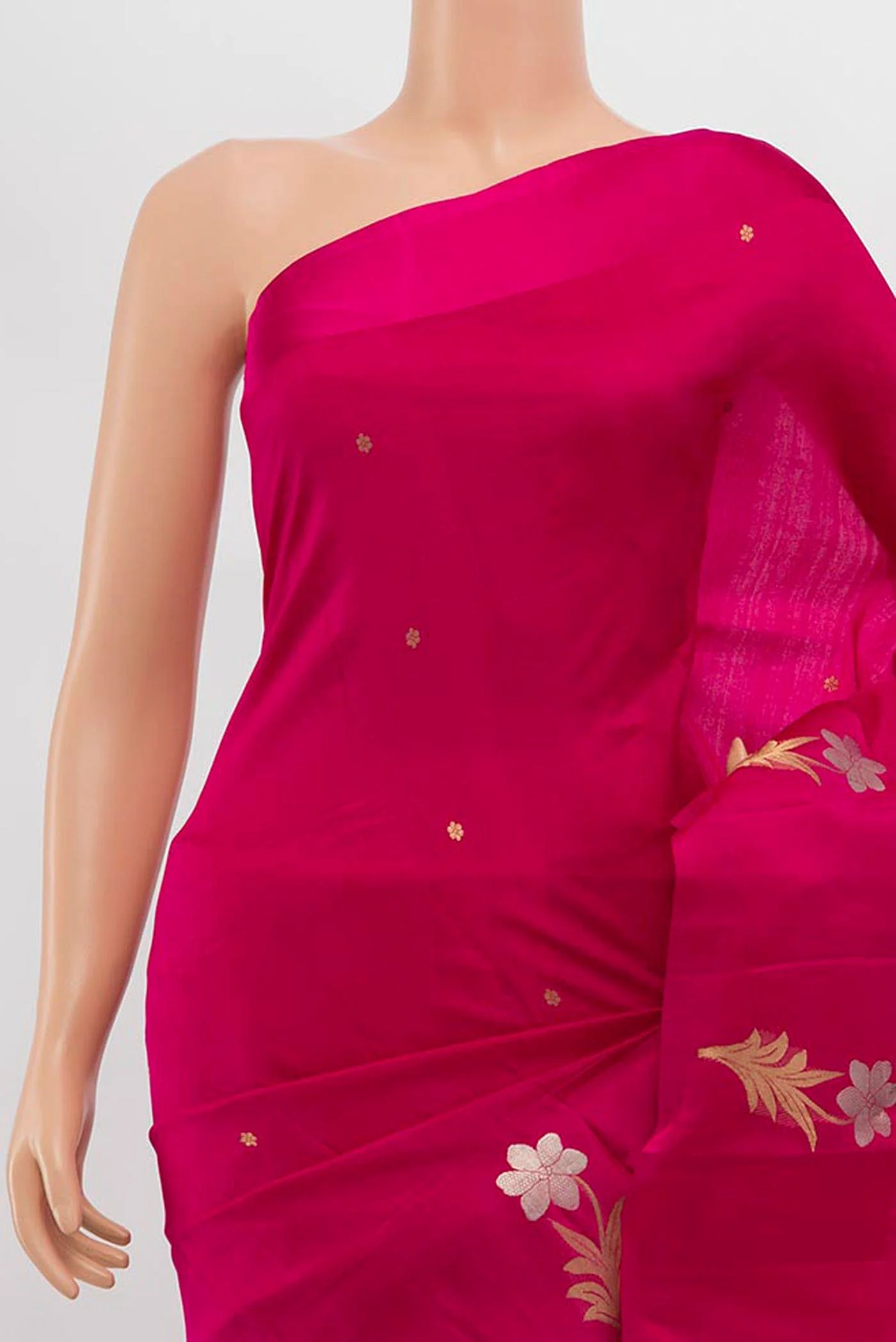 Rani Pink Banarasi Katan Silk Saree - Image 2
