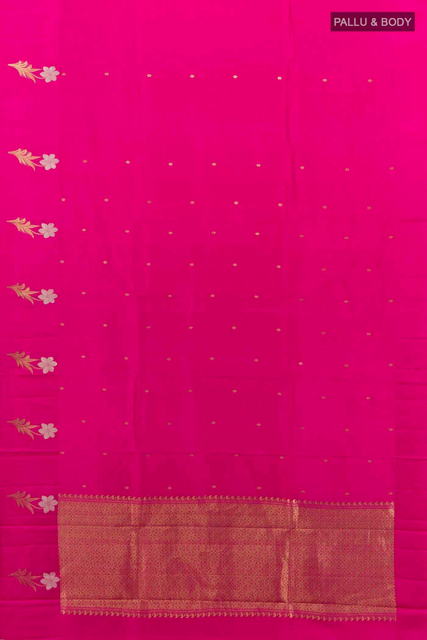 Rani Pink Banarasi Katan Silk Saree - Image 5