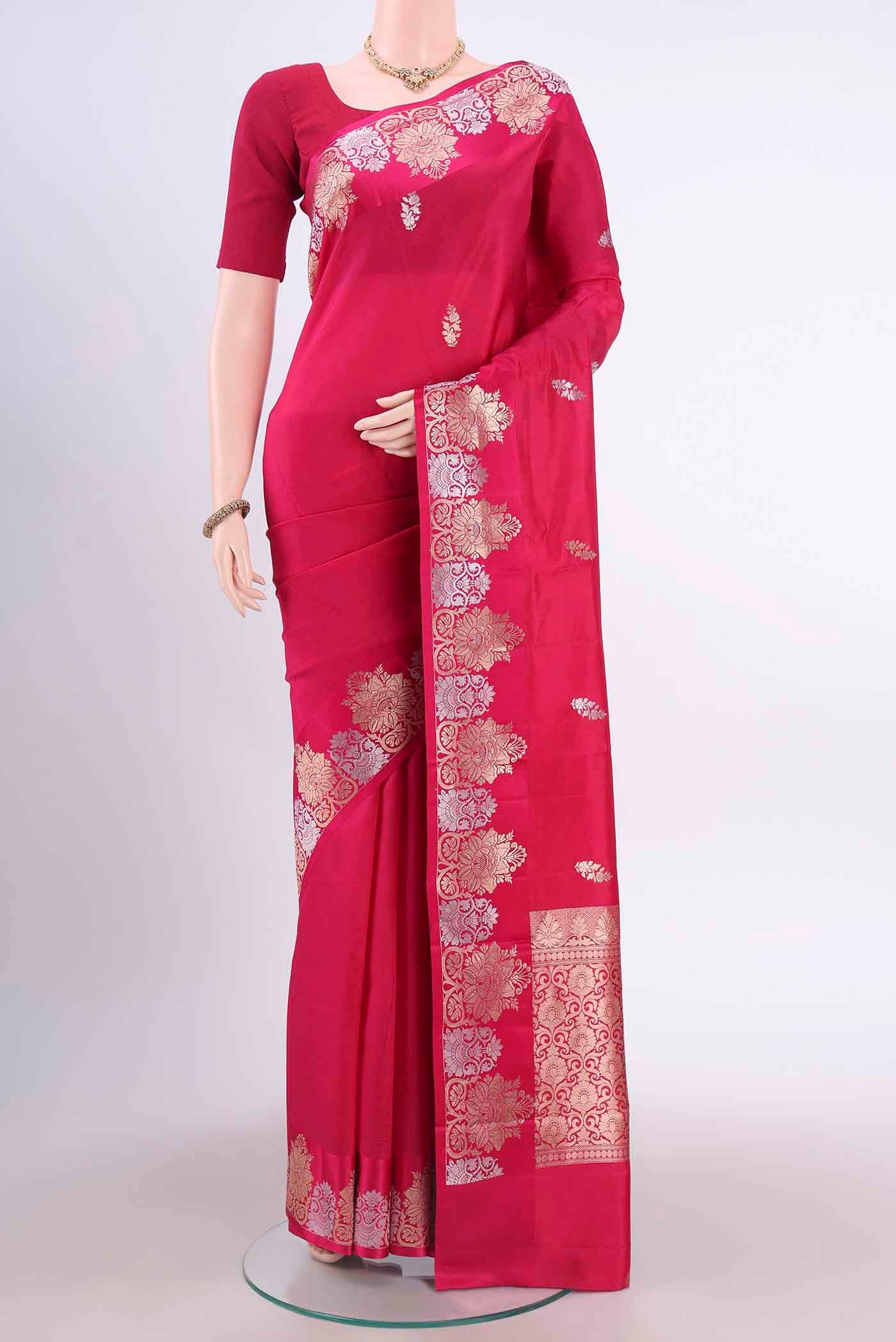 Rani Pink Banarasi Katan Silk Saree