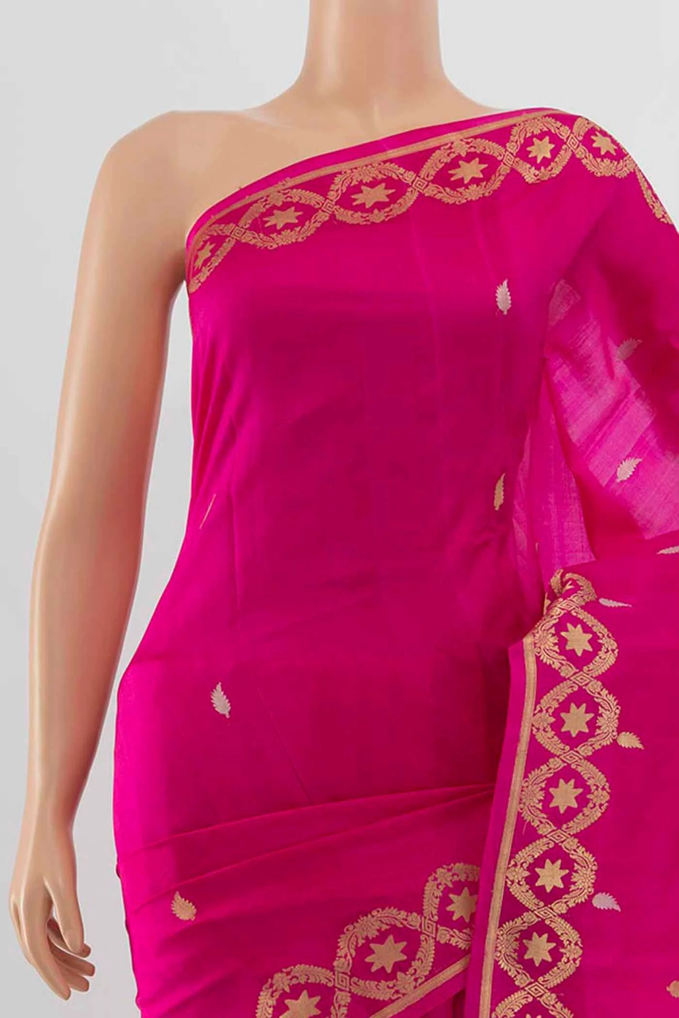 Rani Pink Banarasi Katan Silk Saree - Image 2