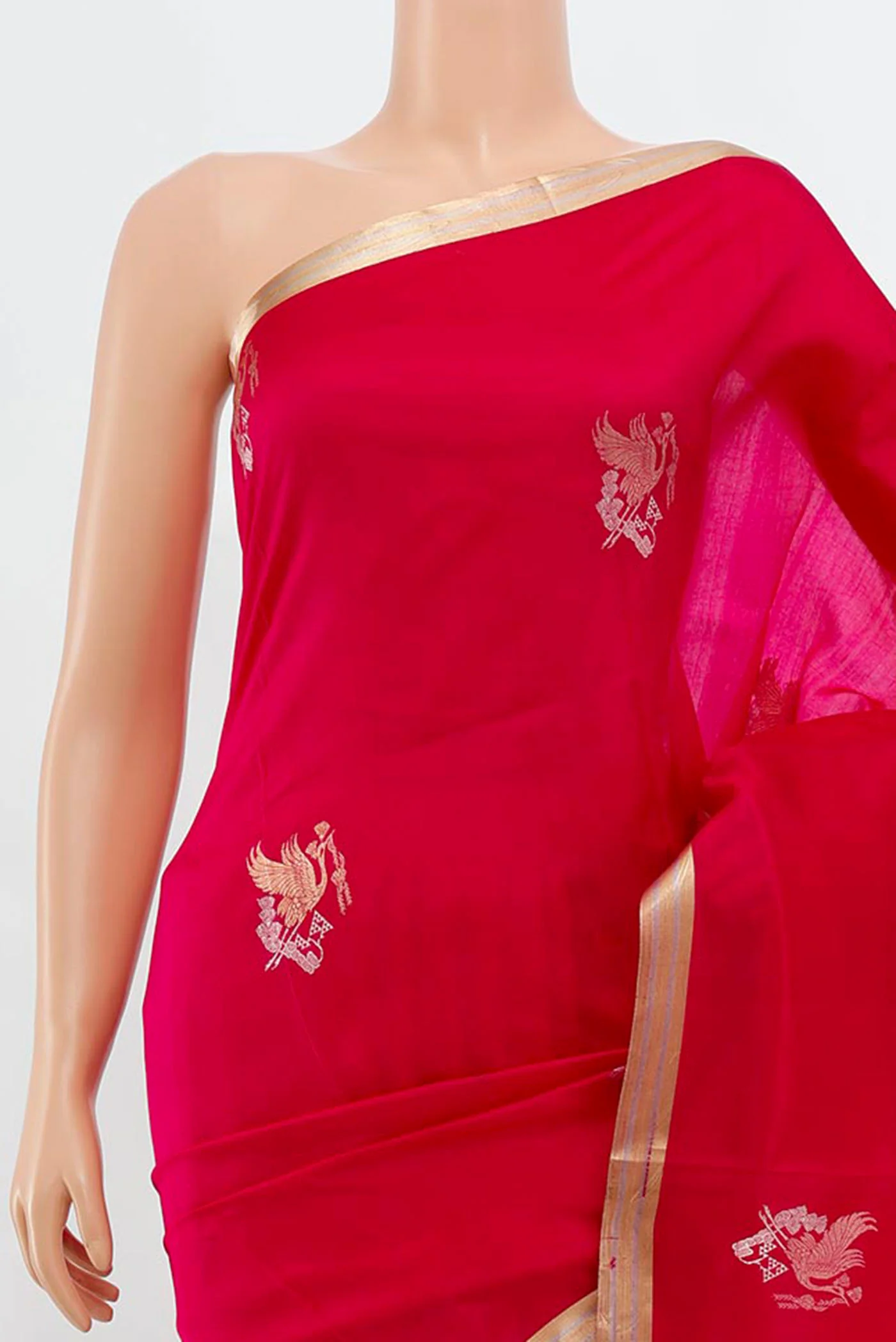 Pink Banarasi Silk Saree - Image 2